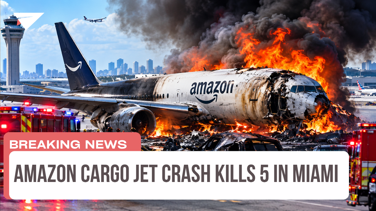 Amazon Cargo Jet Crash Kills 5 in Miami, Breaking News