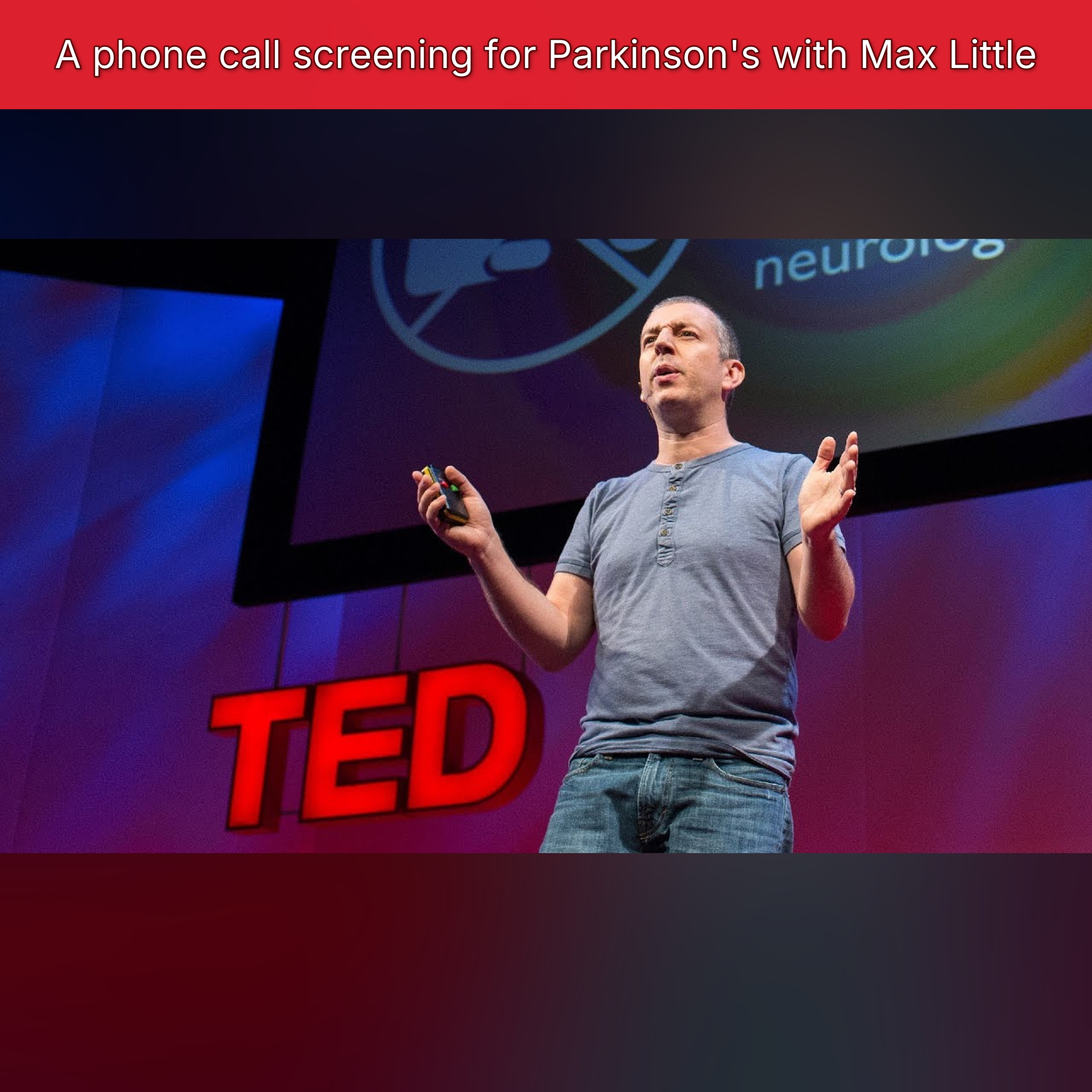 A phone call screening for Parkinson's with Max Little episode artwork