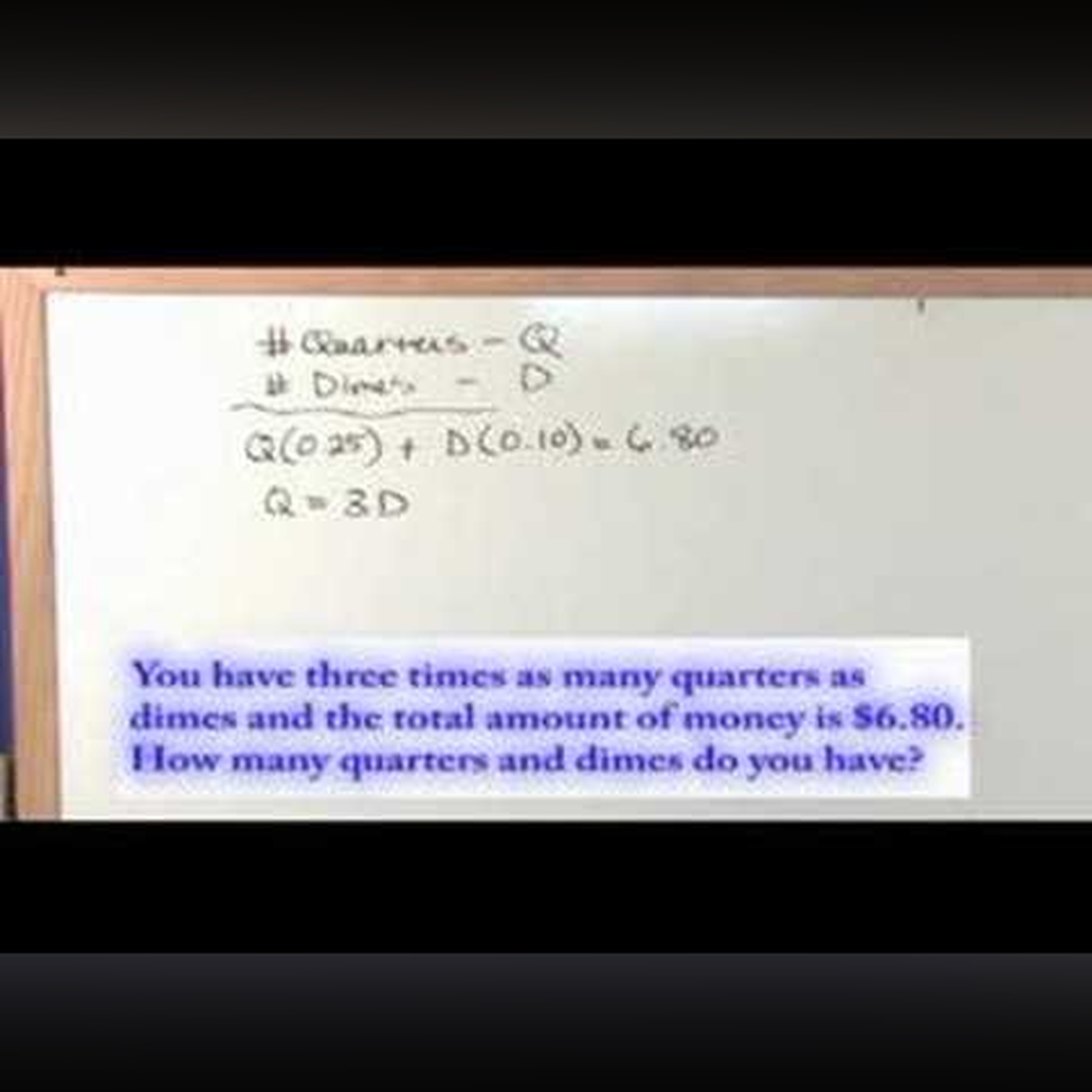 Algebra Word Problem Tutor - Coins and Money