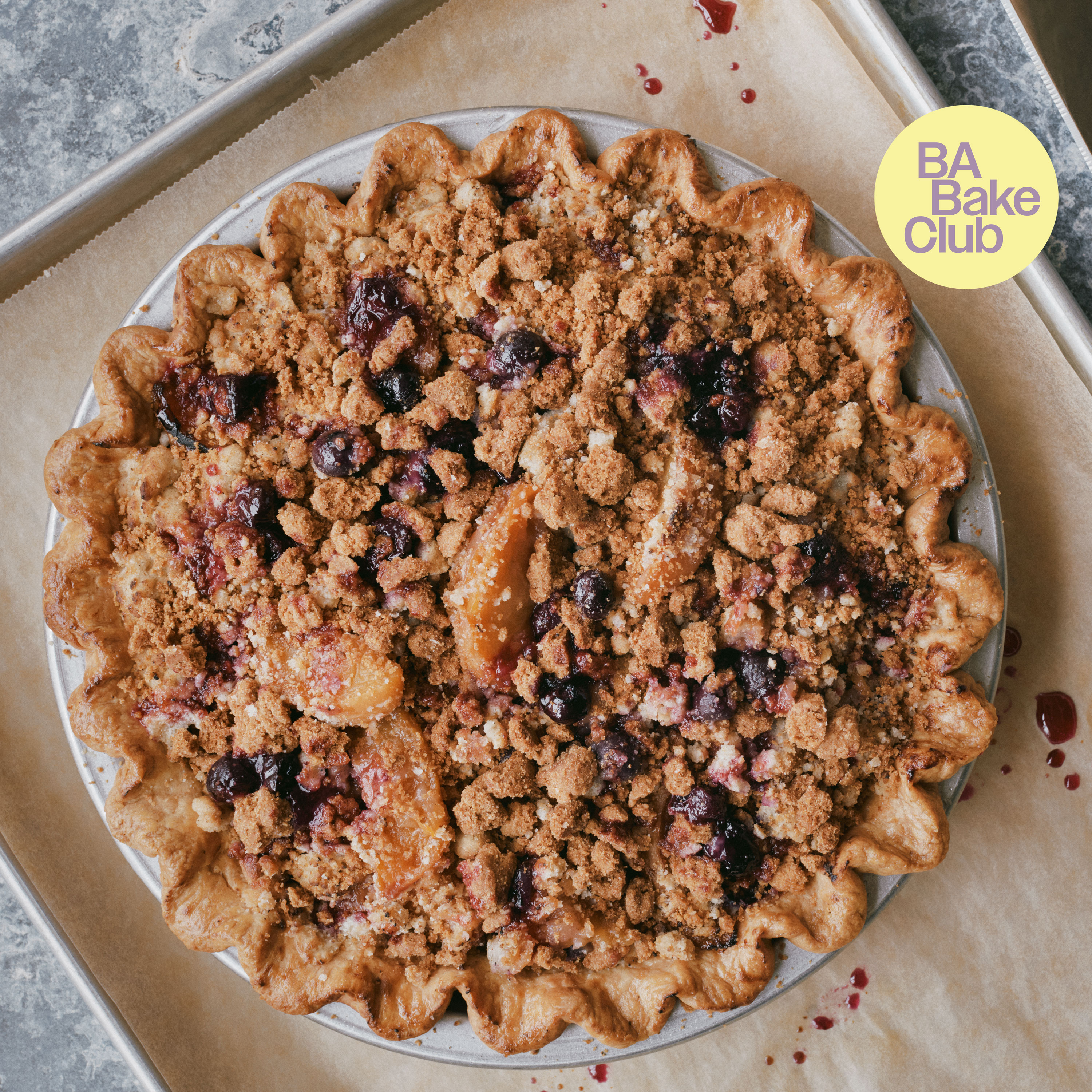 BA Bake Club: Peach-Blueberry Crumb Pie episode artwork