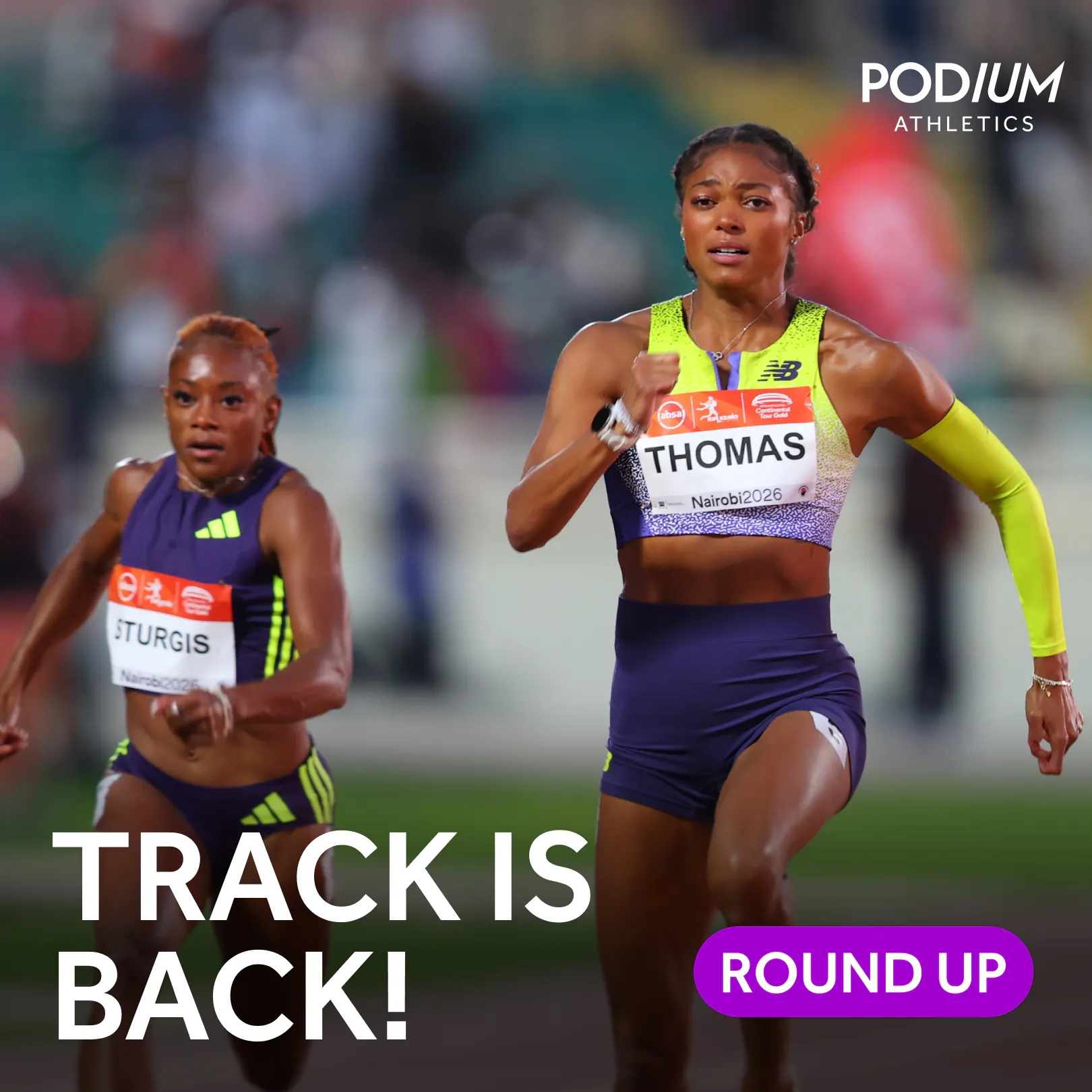 Round-Up | Gabby Thomas form, Allyson Felix's comeback, World Relays preview and Molly Palmer catch-up episode artwork
