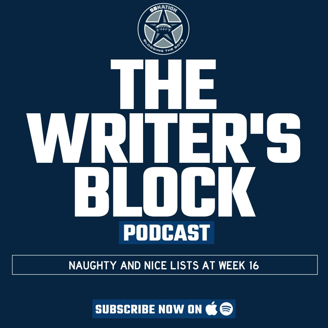 The Writer's Block: Naughty and Nice lists at Week 16