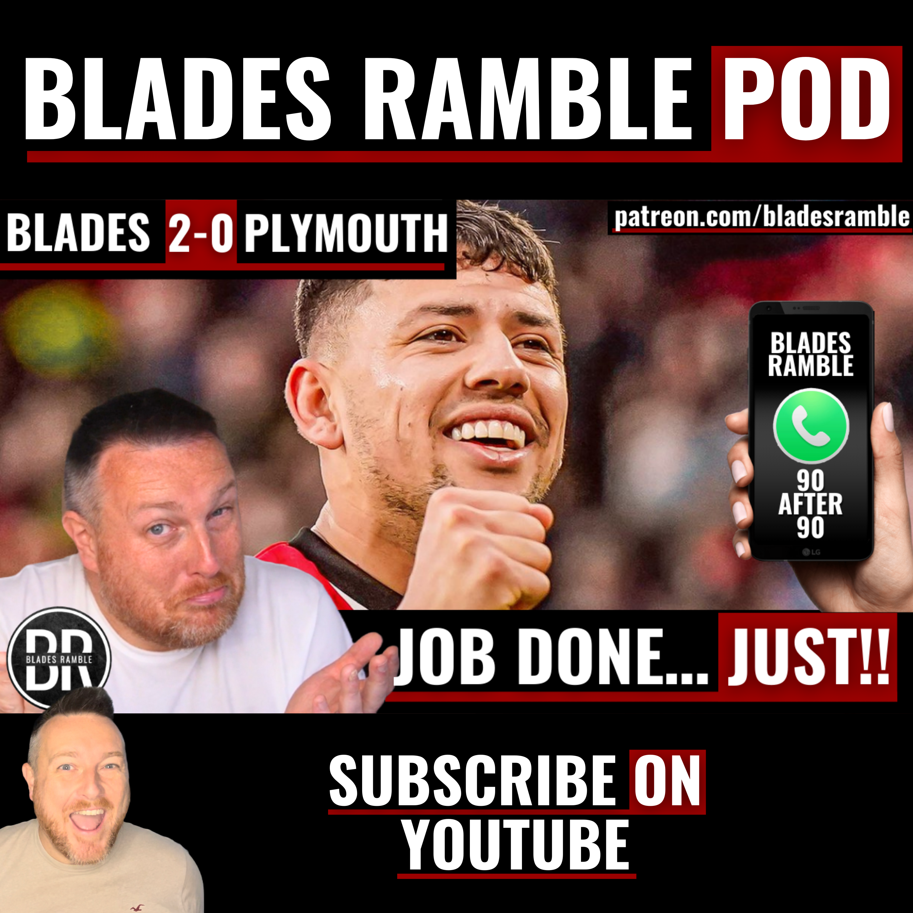 JOB DONE… JUST!! | SHEFFIELD UNITED 2-0 PLYMOUTH ARGYLE | 90 AFTER 90 | RAMBLER’S PHONE IN!!