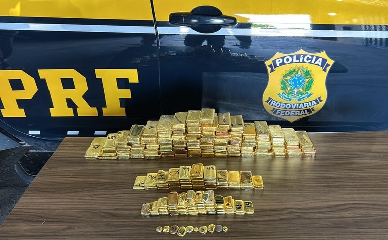 PRF apreende 103 kg de ouro em Boa Vista (RR); barras foram avaliadas em R$ 61 milhões