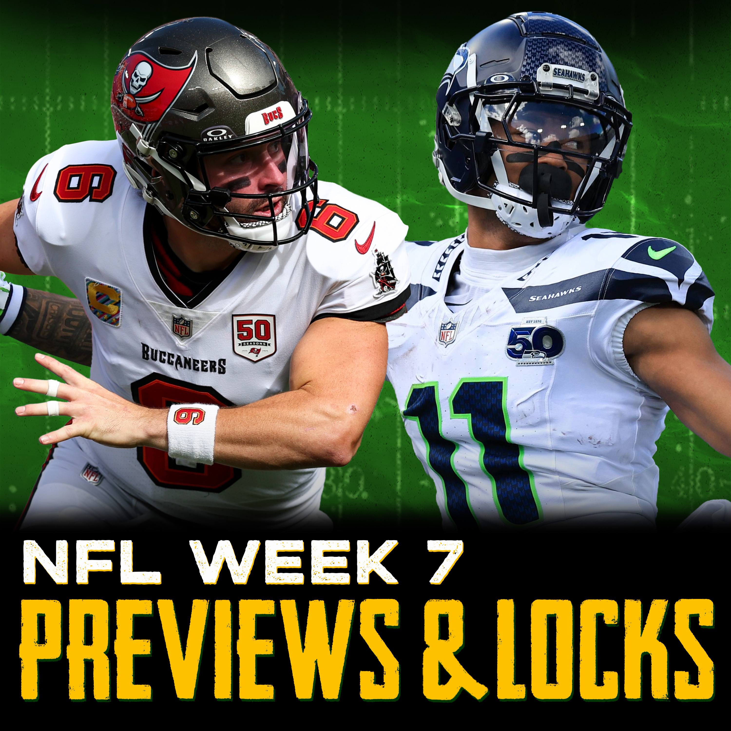 Week 7 NFL Preview & Locks: Buccaneers-Lions, Bijan Robinson vs. Christian McCaffrey + More