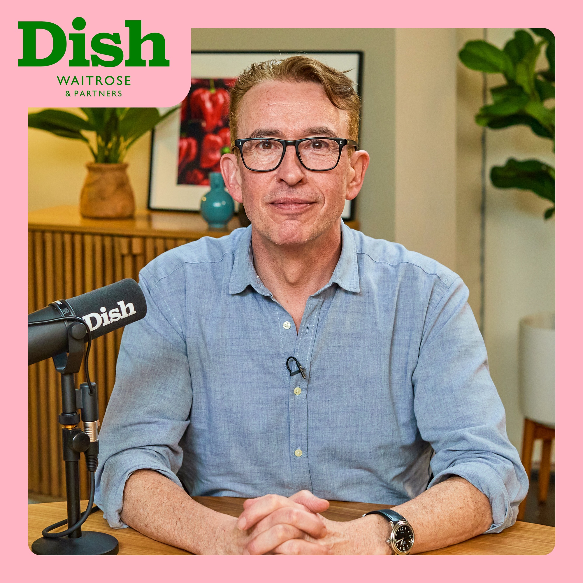 Steve Coogan, potato, cheese & onion pie and a rhubarb & pear crumble