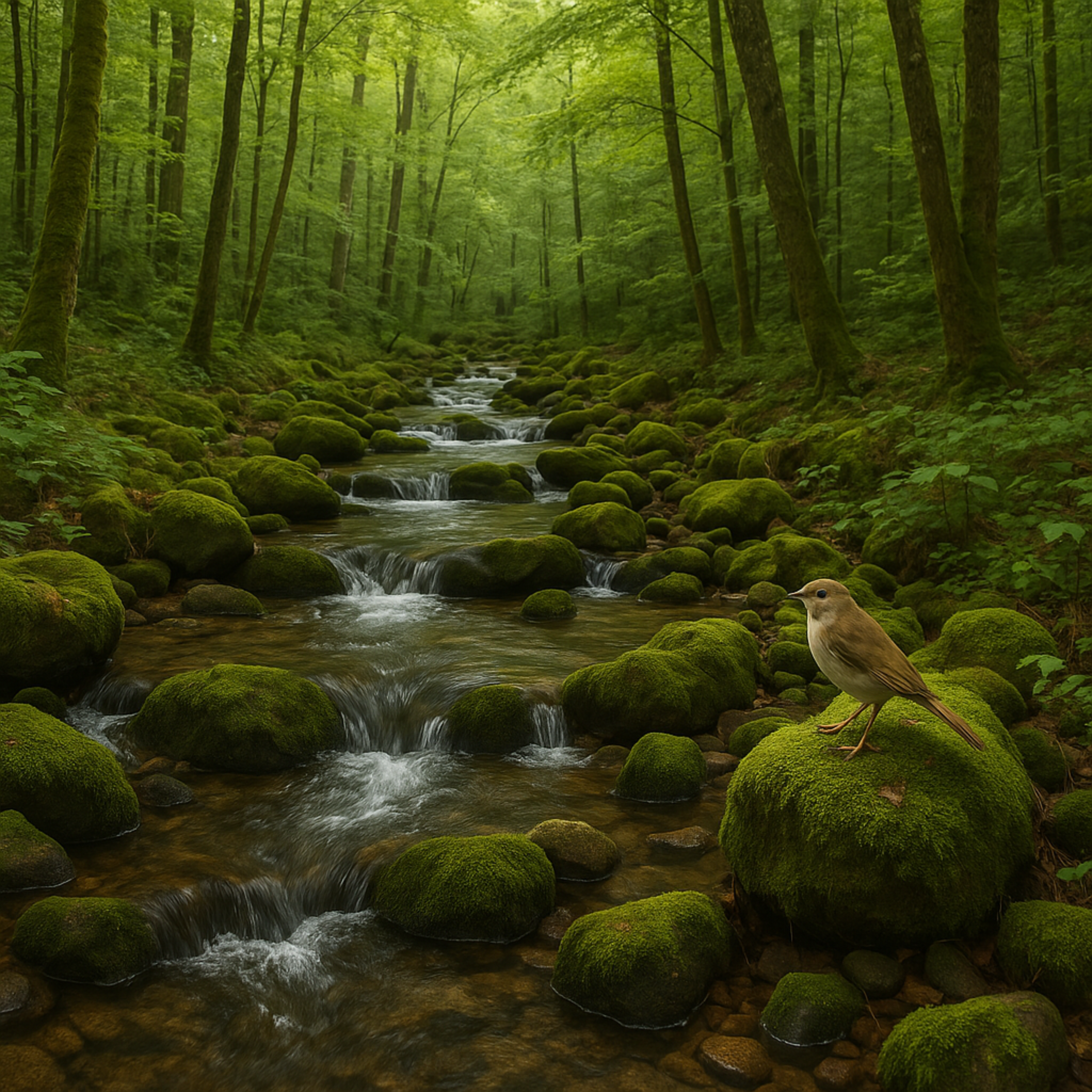 Gentle Woodland Stream and Birdsong | Relaxing Forest Sounds for Study & Sleep