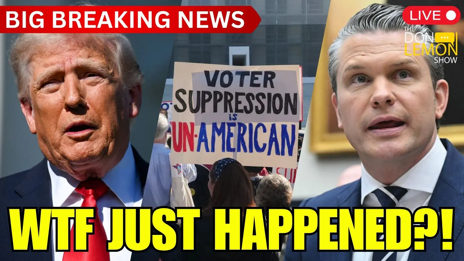 Voting Rights Suppressed, Hegseth Grilled, WTF Just Happened?! episode artwork