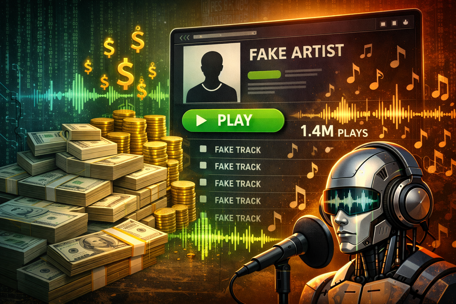 Fraudadores usam IA para criar músicas falsas e lucrar com reproduções no streaming episode artwork