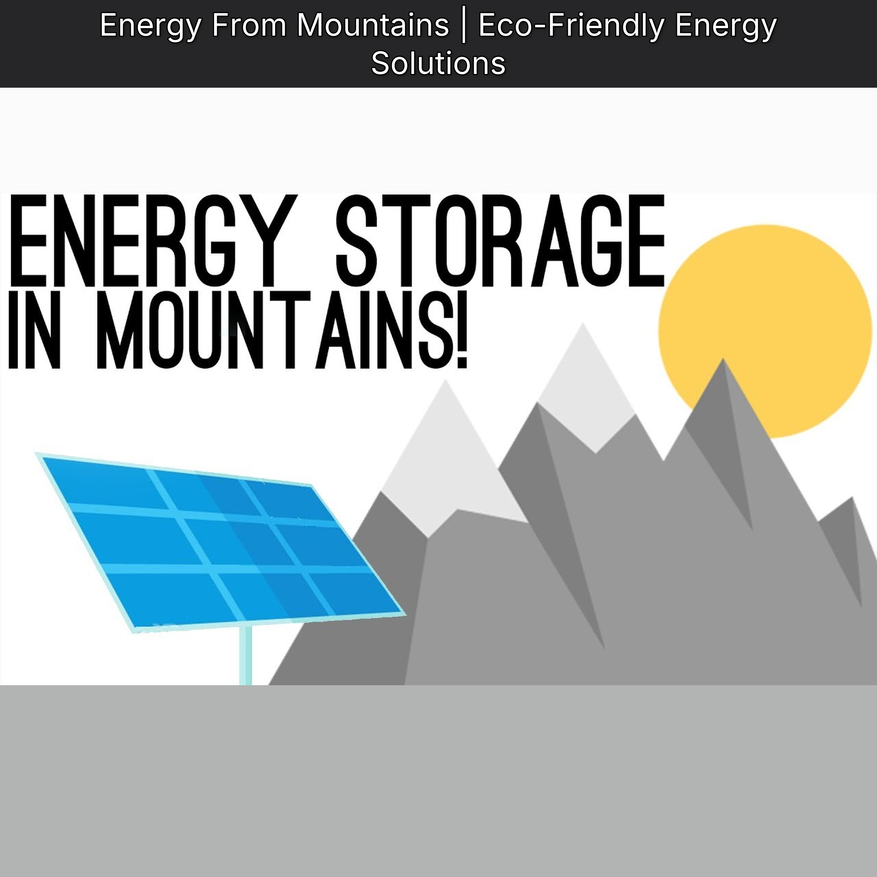 Energy From Mountains | Eco-Friendly Energy Solutions