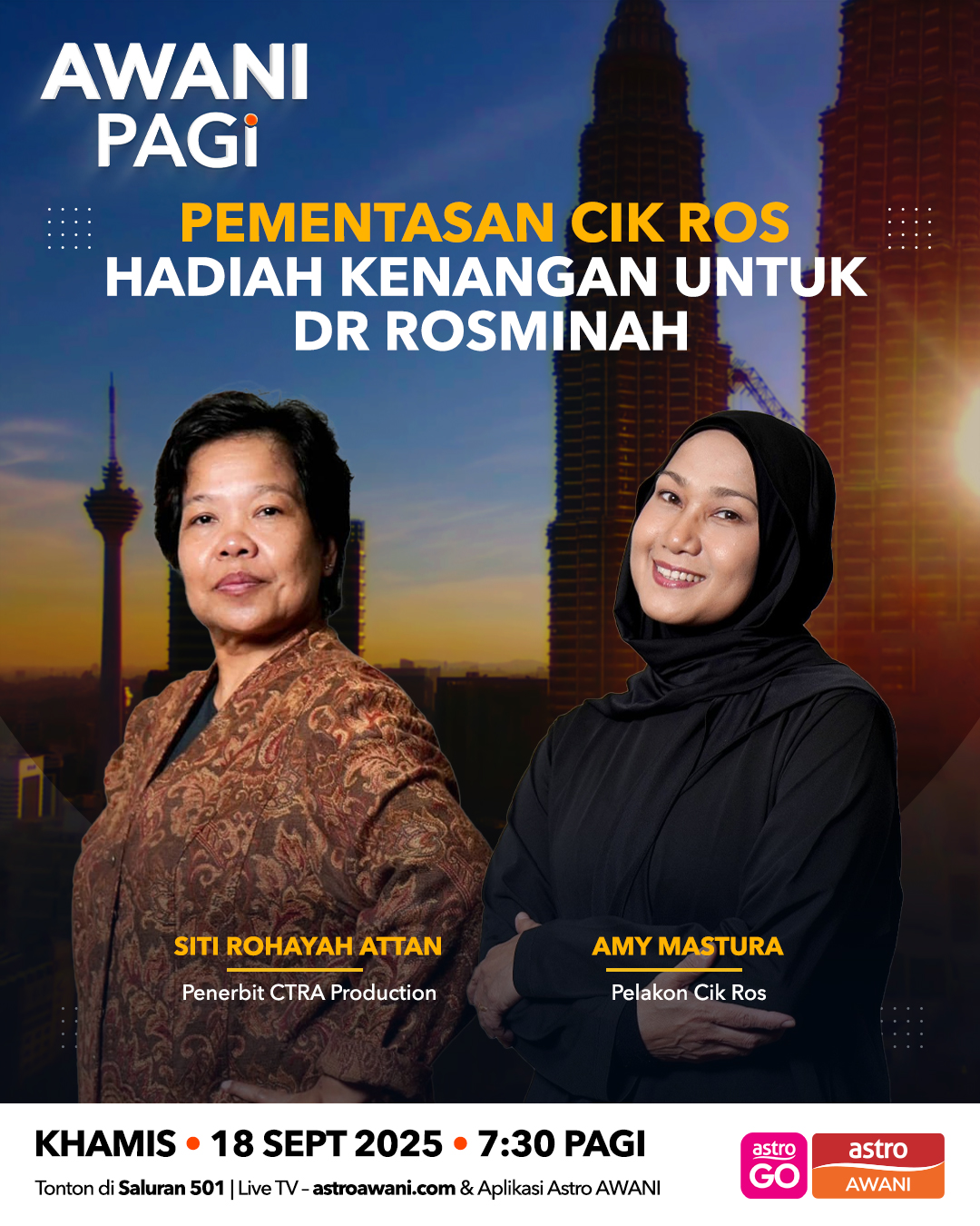 AWANI Pagi: AWANI Pagi: Pementasan Cik Ros Hadiah Kenangan Untuk Dr Rosminah