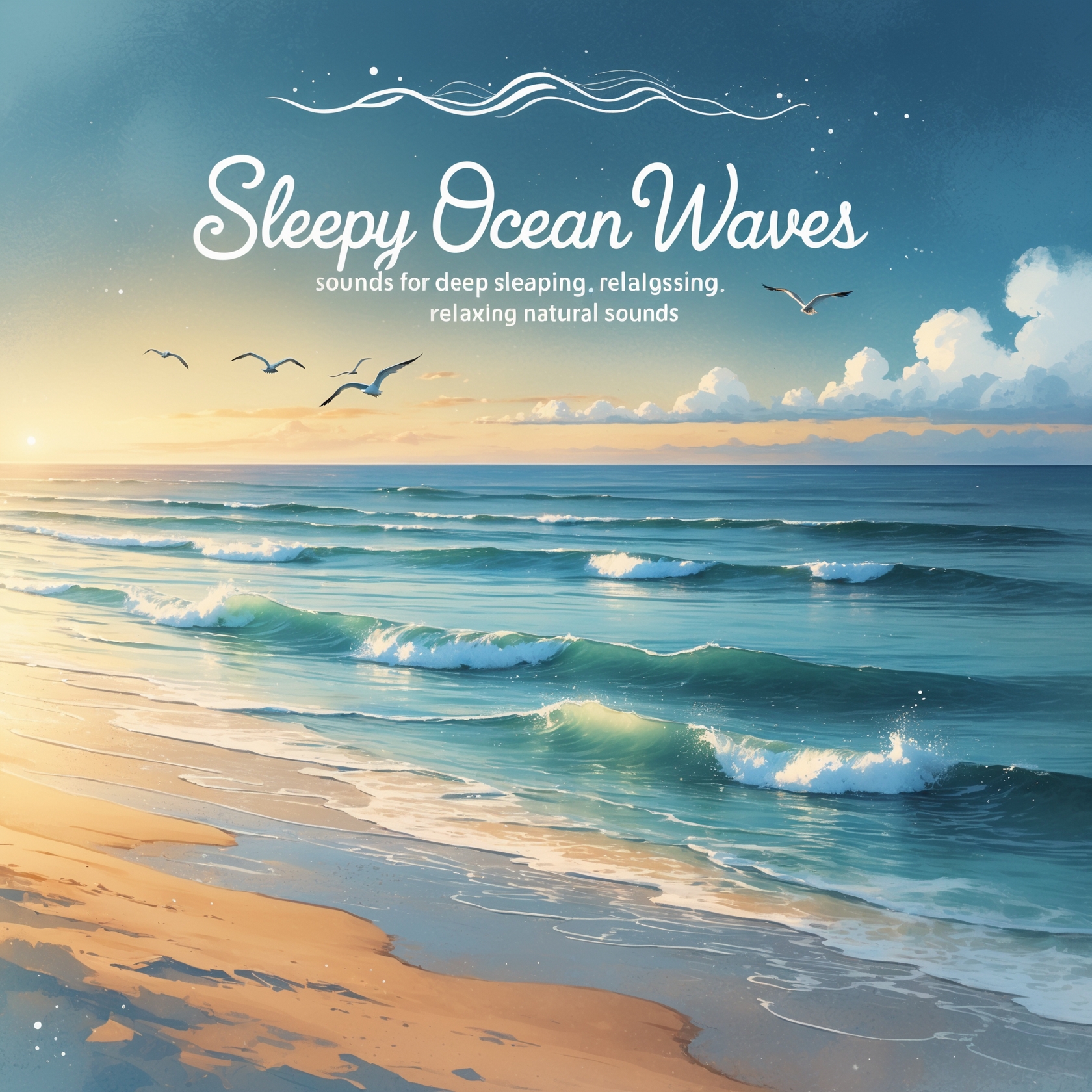 Sleepy Ocean Waves Sounds for Deep Sleeping, Relaxing Natural Sounds, 8 Hours!