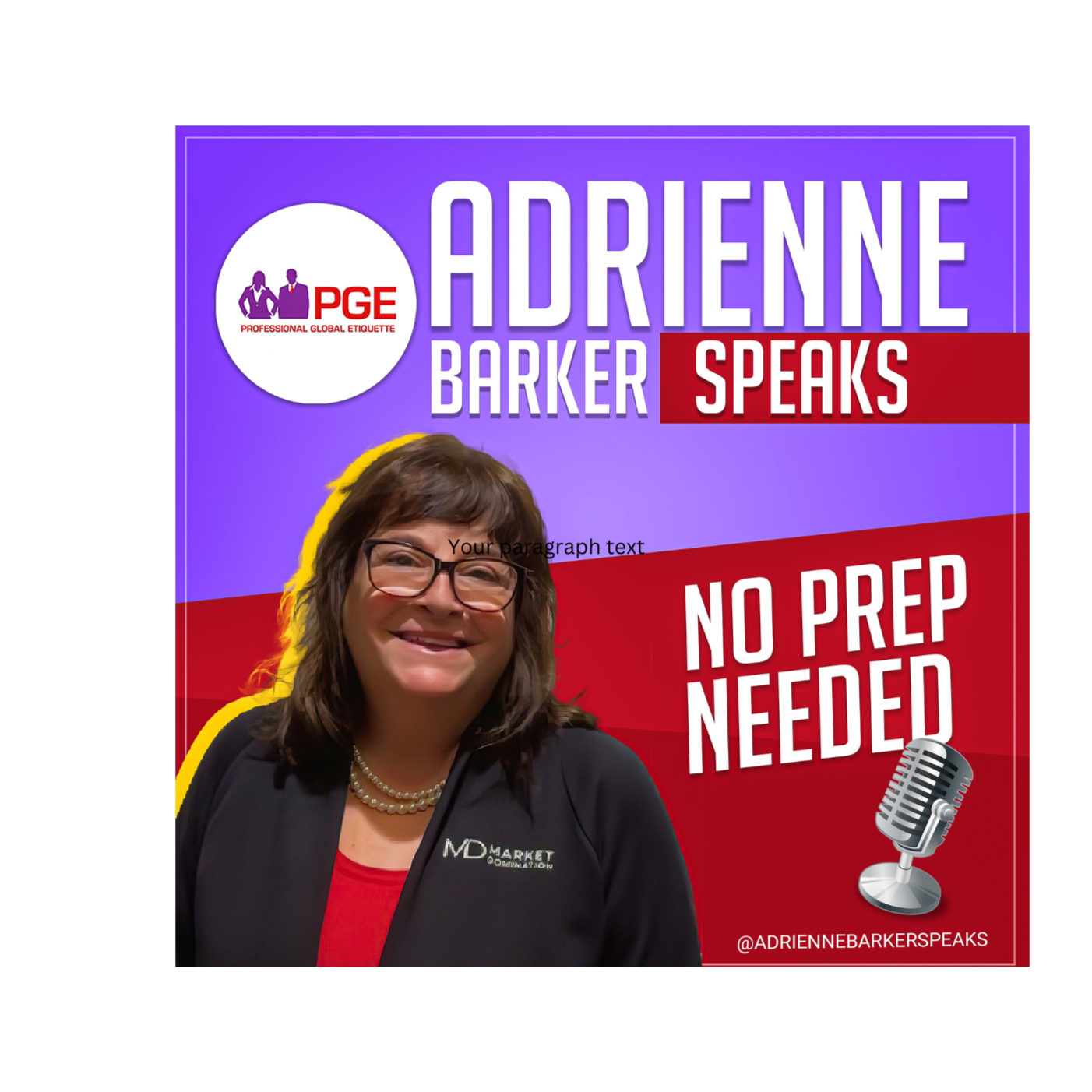 Adrienne Barker Speaks: No Prep Needed