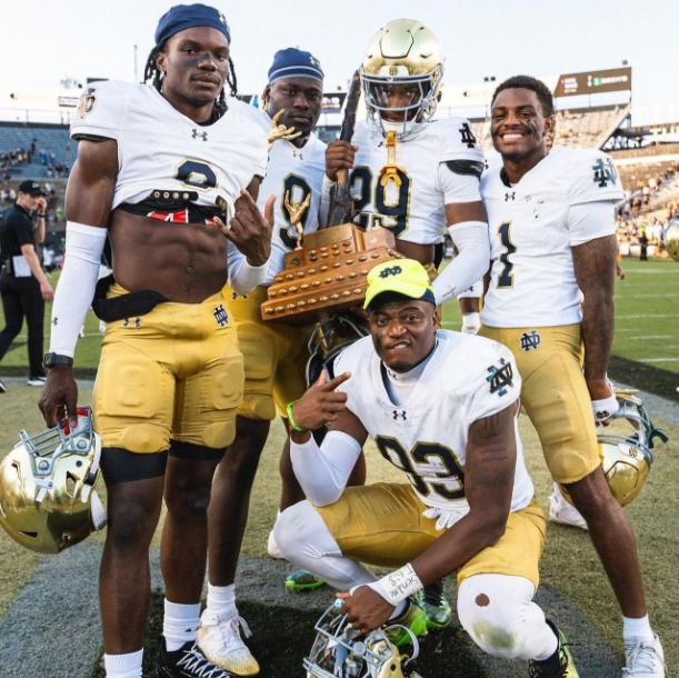 Notre Dame Football did the thing with the trophy episode artwork