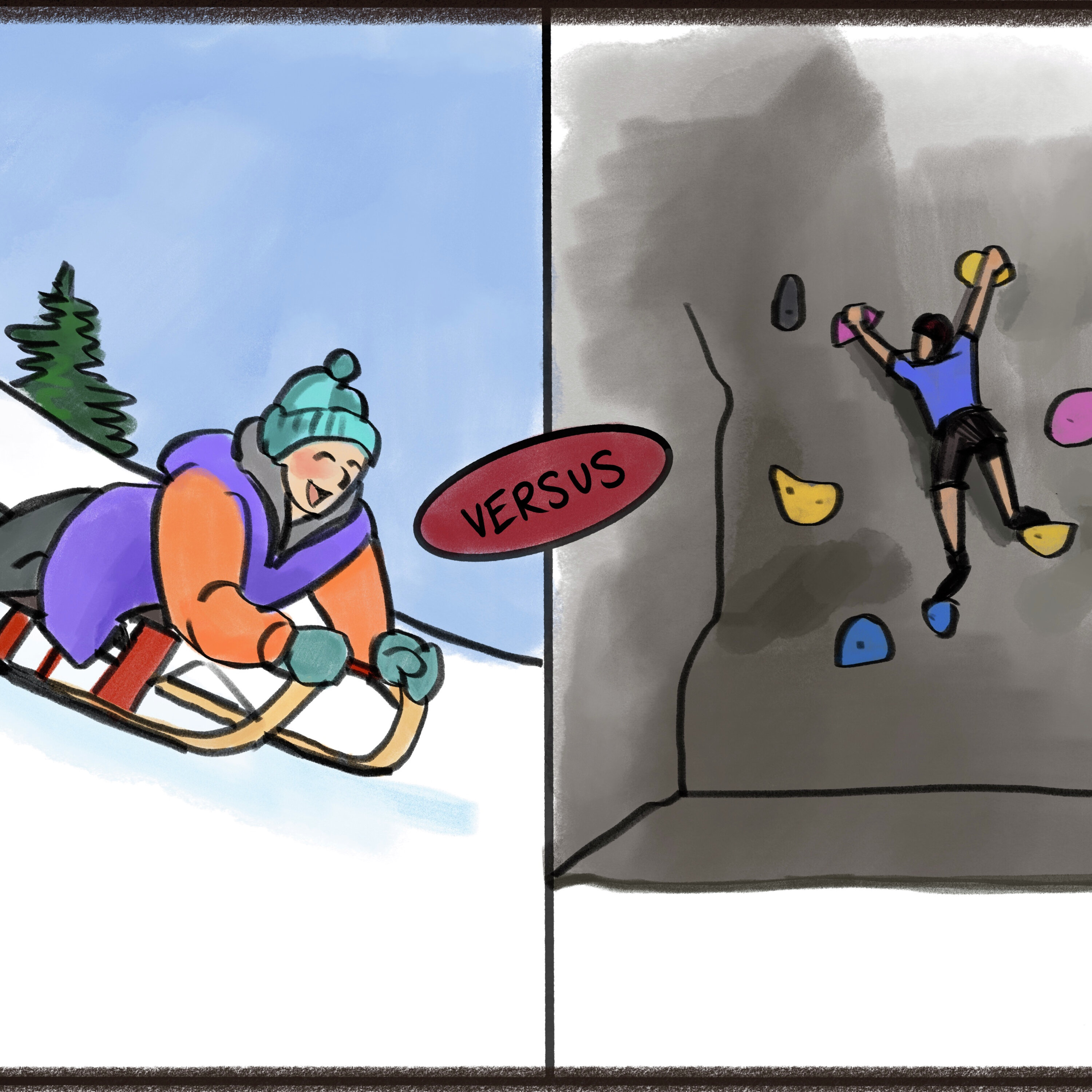 Rock Climbing vs Sledding