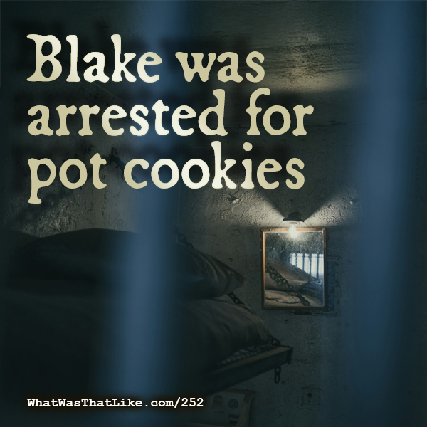 252: Blake was arrested for pot cookies