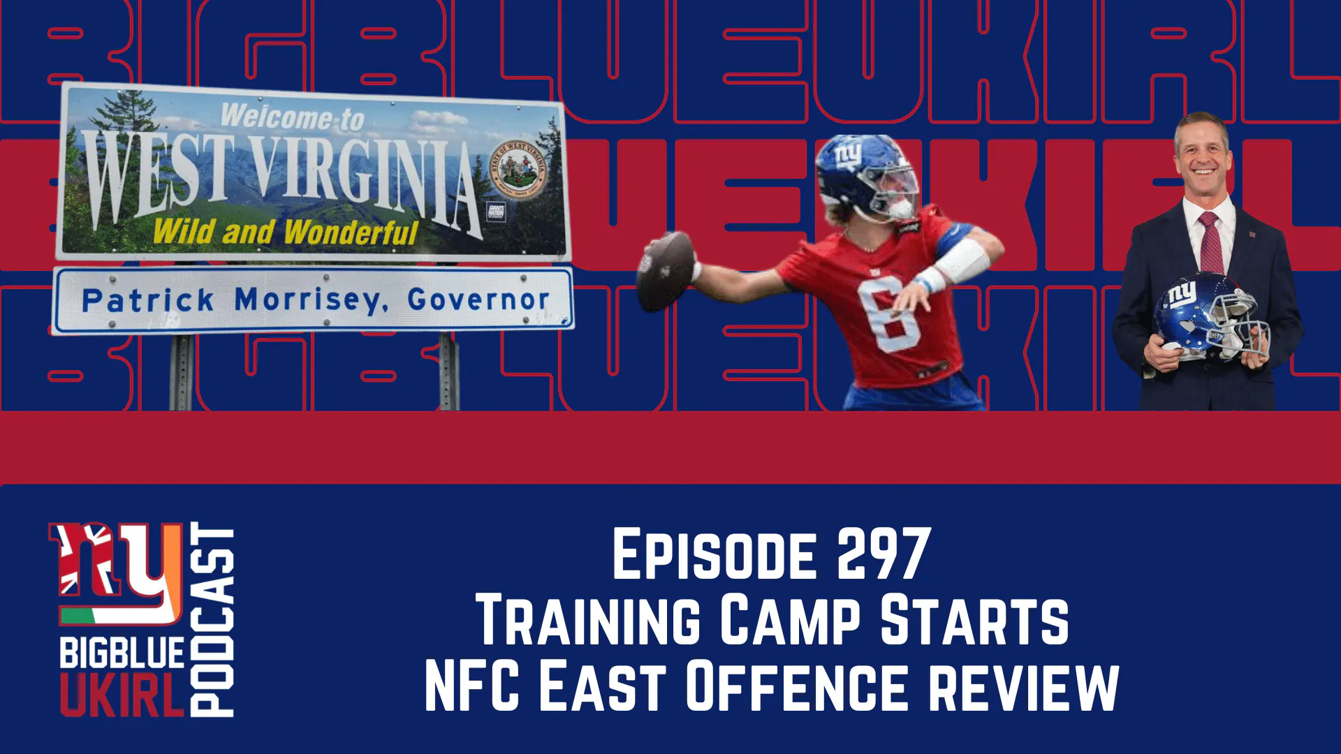 E297: New York Giants Training Camp starts today NFC east offense preview episode episode artwork