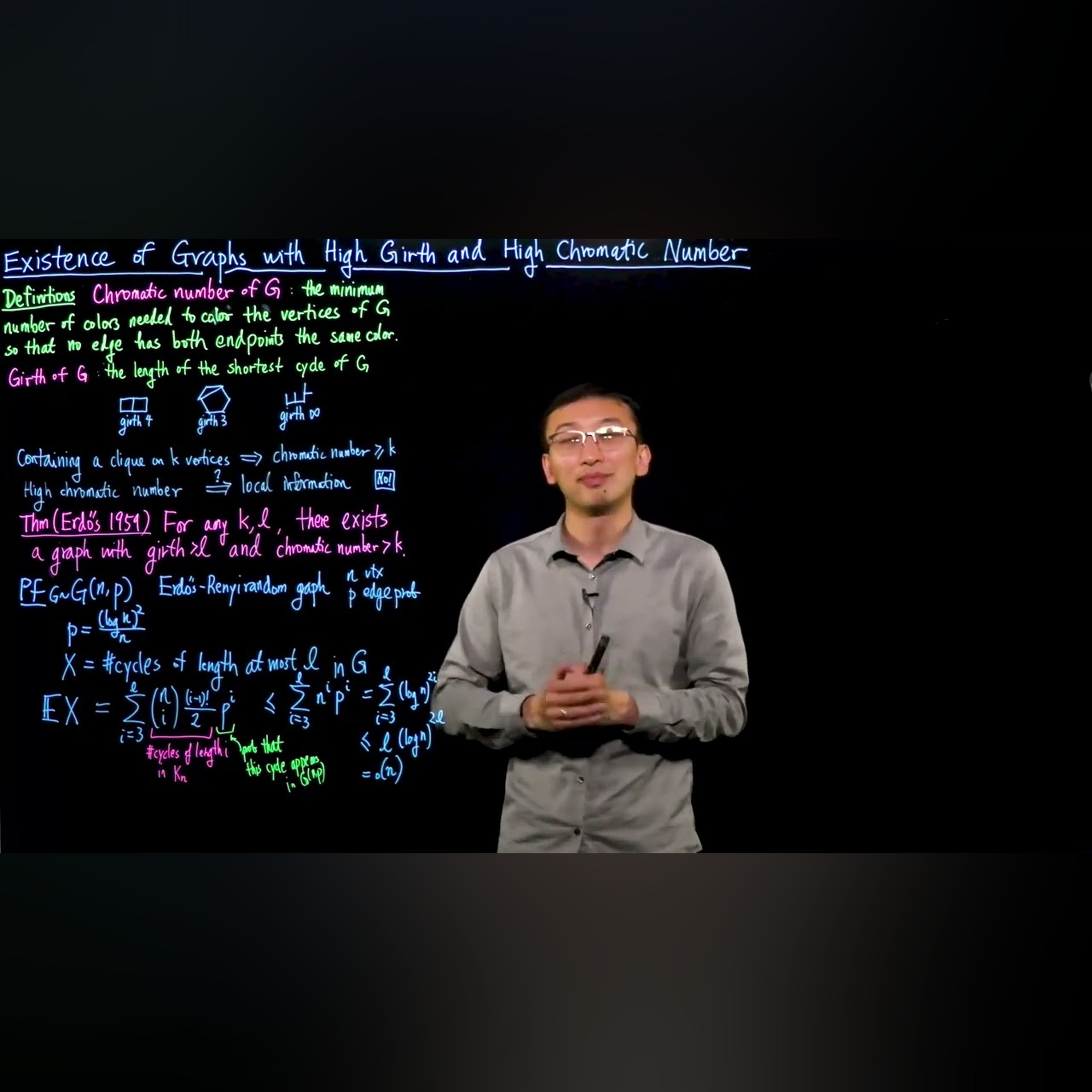 Existence of Graphs with High Girth and High Chromatic Number