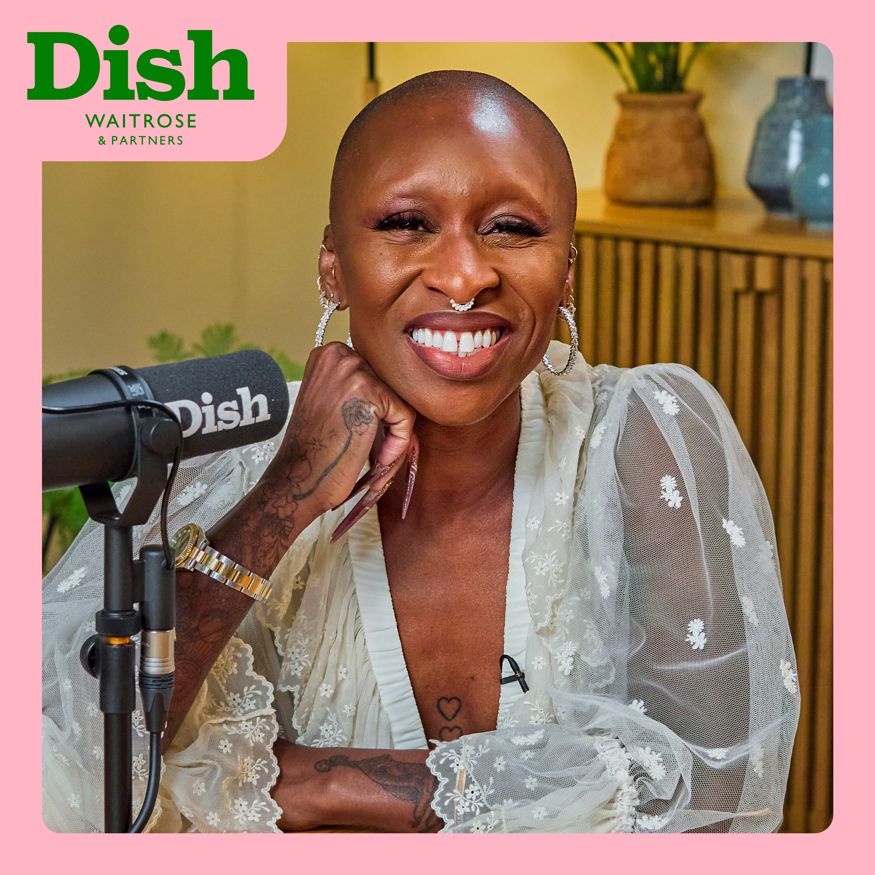 Cynthia Erivo, roasted red pepper, aubergine, freekeh salad, and a Provence rosé