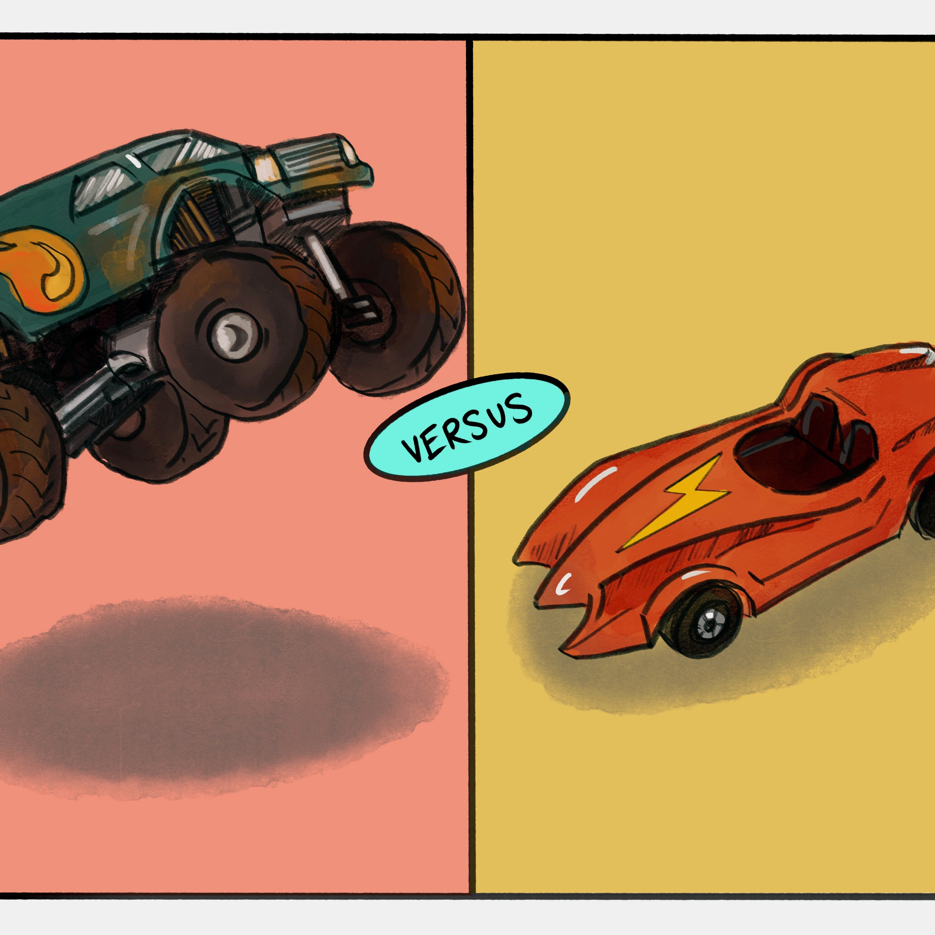 Monster Trucks vs. Hot Wheels
