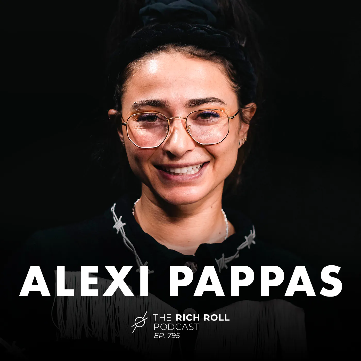 Cover art for the episode "The Extended Bravey Universe of Alexi Pappas: Reinvention, Joy & Glitter" from The Rich Roll Podcast