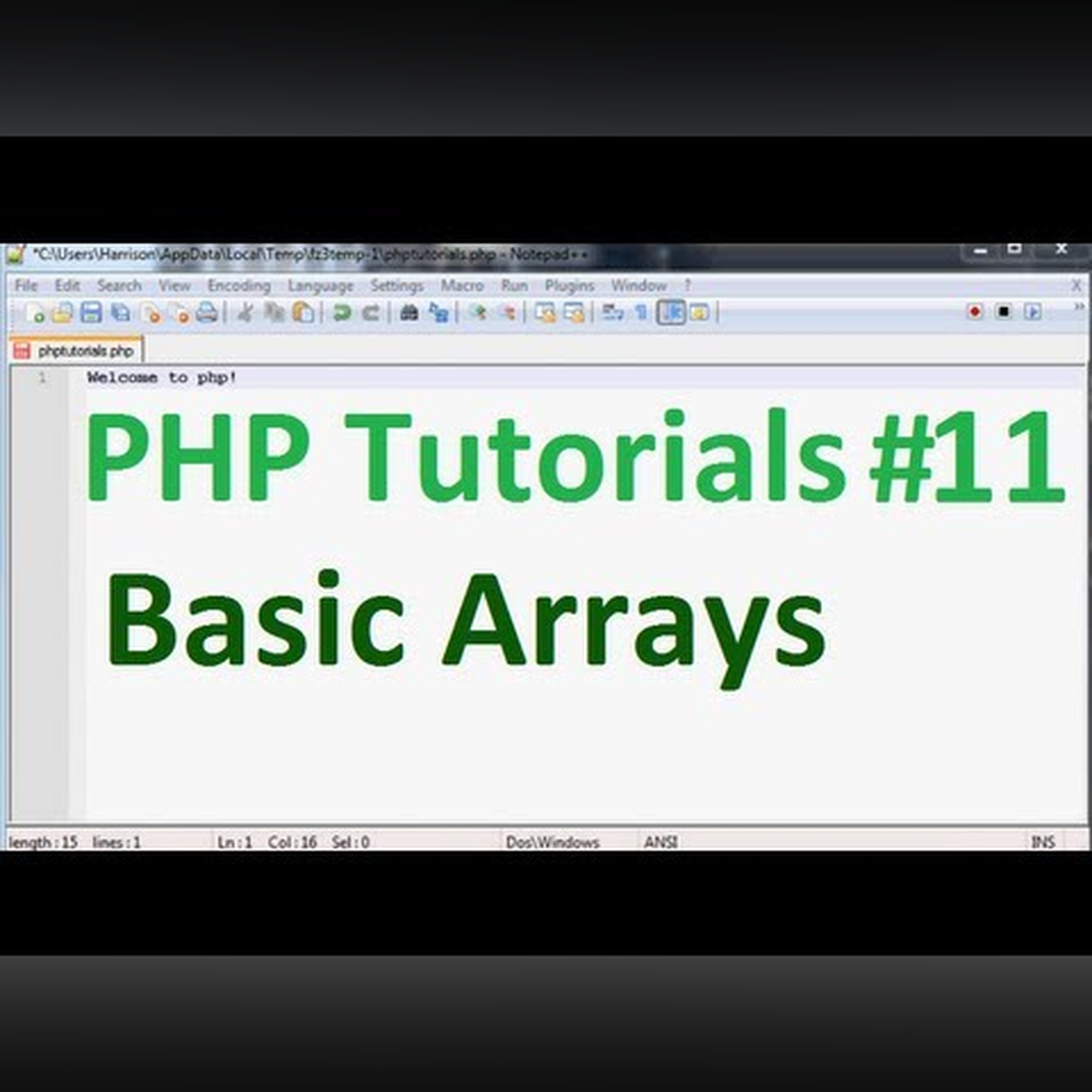 Basic PHP Tutorial 11: Arrays part 1, basic array episode artwork