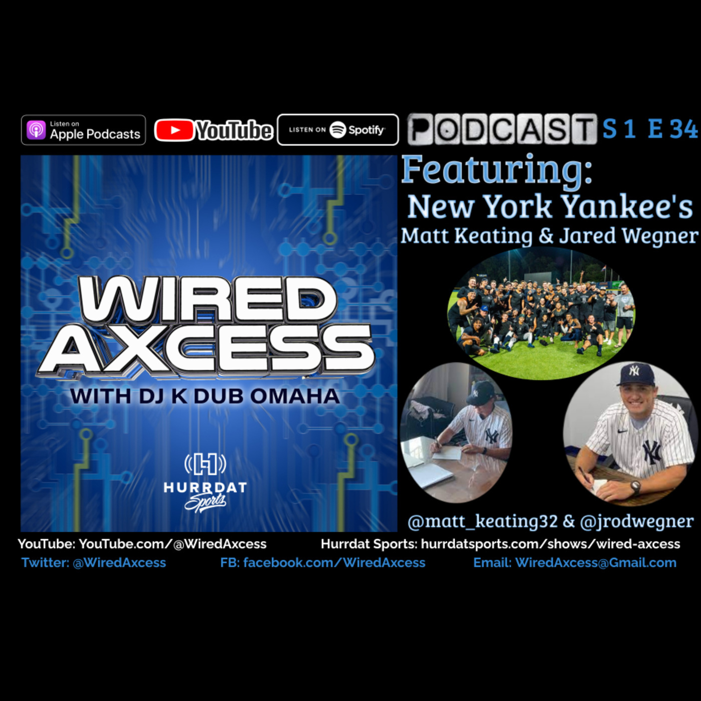 S 1 E 34 - New York Yankee's Matt Keating & Jared Wegner - Two Nebraskan high school graduates are now chasing their dream to play in the MLB episode artwork