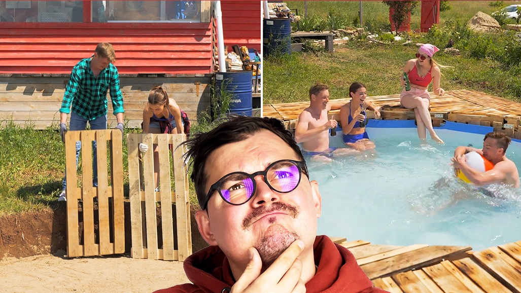 The dude REACTS to a DIY backyard pool in 1 day - Сheap pool made of pallets! episode artwork