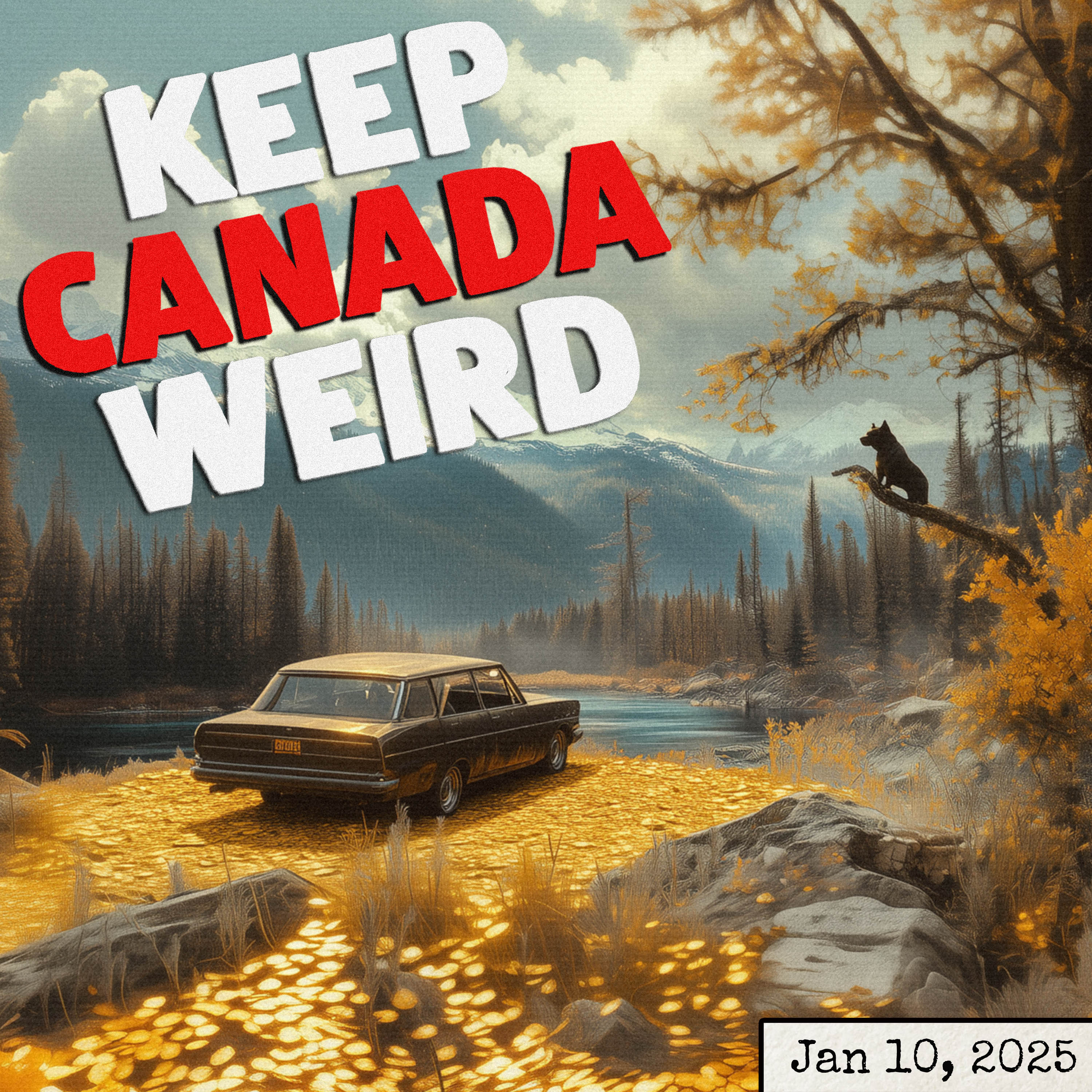 KEEP CANADA WEIRD - Jan 10, 2025 - Parking in Whistler, A dog in a tree, bank robbing on a bike, and drunks