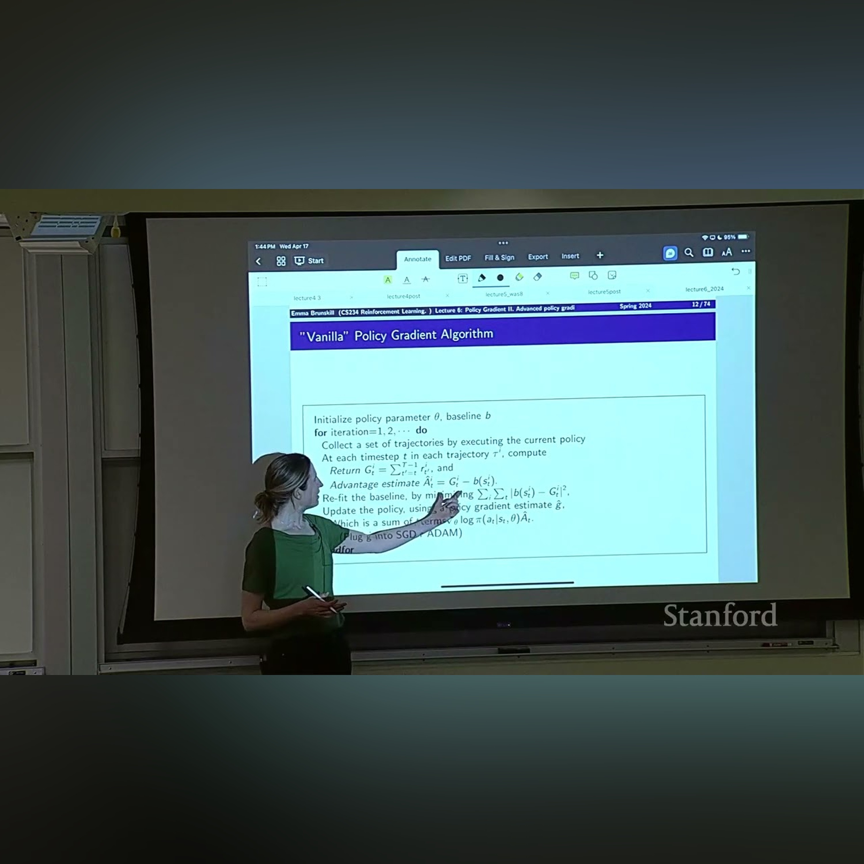 Stanford CS234 Reinforcement Learning I Policy Search 2 I 2024 I Lecture 6
