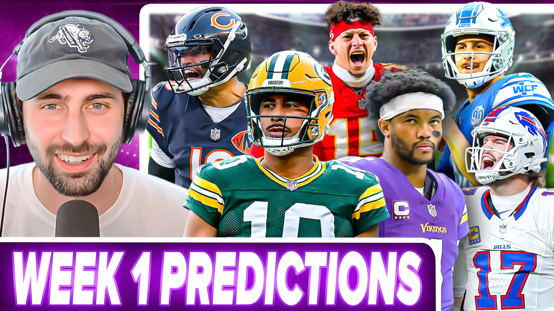 NFL Week 1 Predictions: Packers-Vikings, Bears-Panthers, Saints-Lions, Bills-Texans, Broncos-Chiefs episode artwork