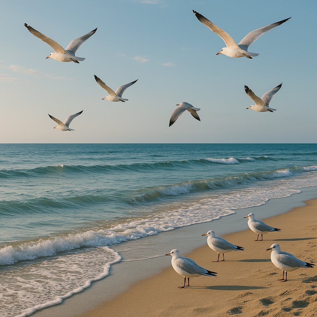 Beach Ambience with Seagulls | Peaceful Ocean Sounds for Sleep