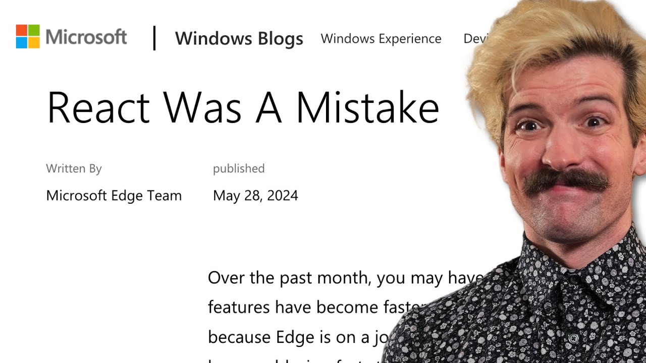 Microsoft Regrets Using React (For Edge) | Theo - t3․gg