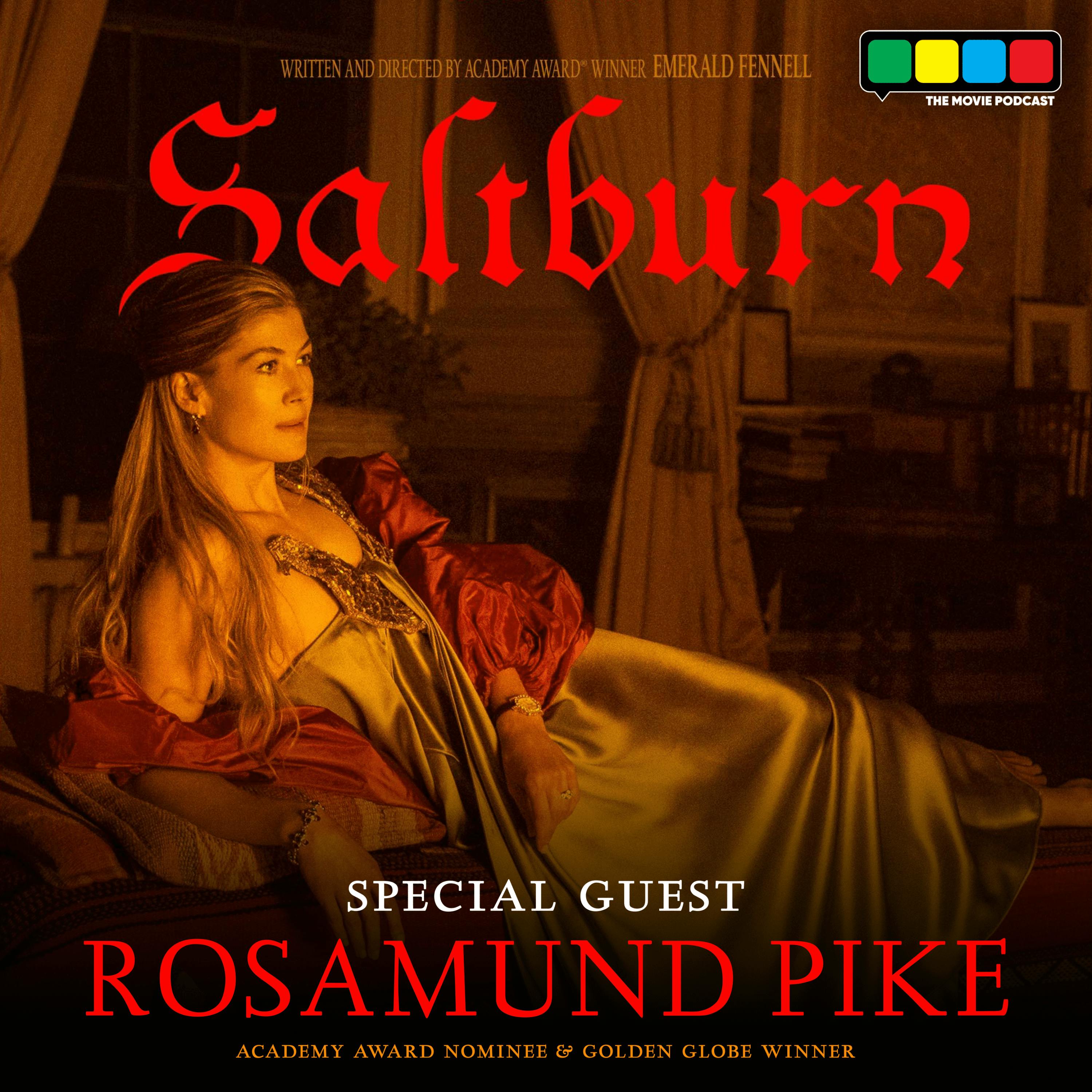 Saltburn Interview with Academy Award Nominee and Golden Globe Winner Rosamund Pike (Gone Girl, I Care a Lot, The Wheel of Time)
