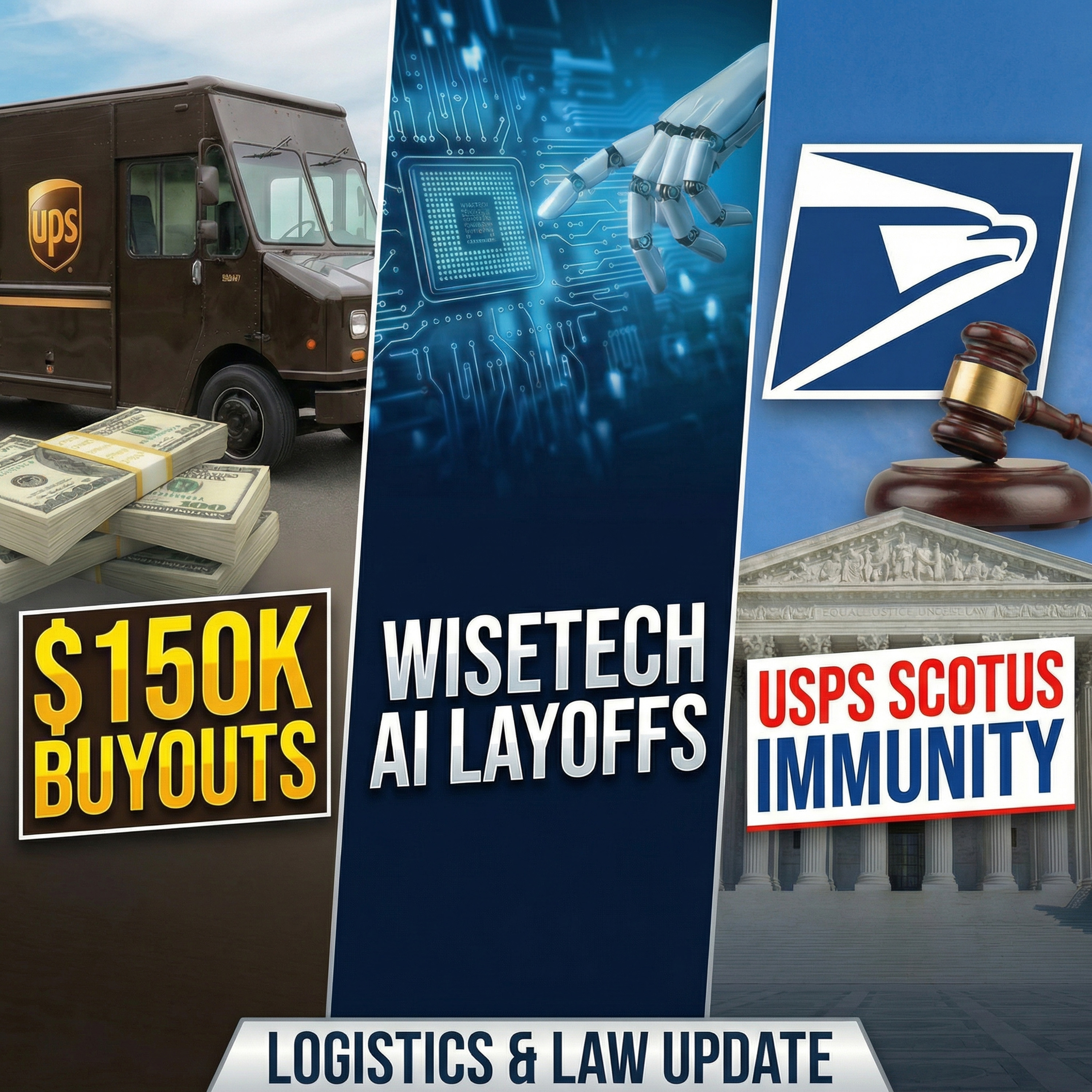 UPS $150K Driver Buyouts, WiseTech’s AI Layoffs & USPS Supreme Court Immunity | The Morning Minute episode artwork