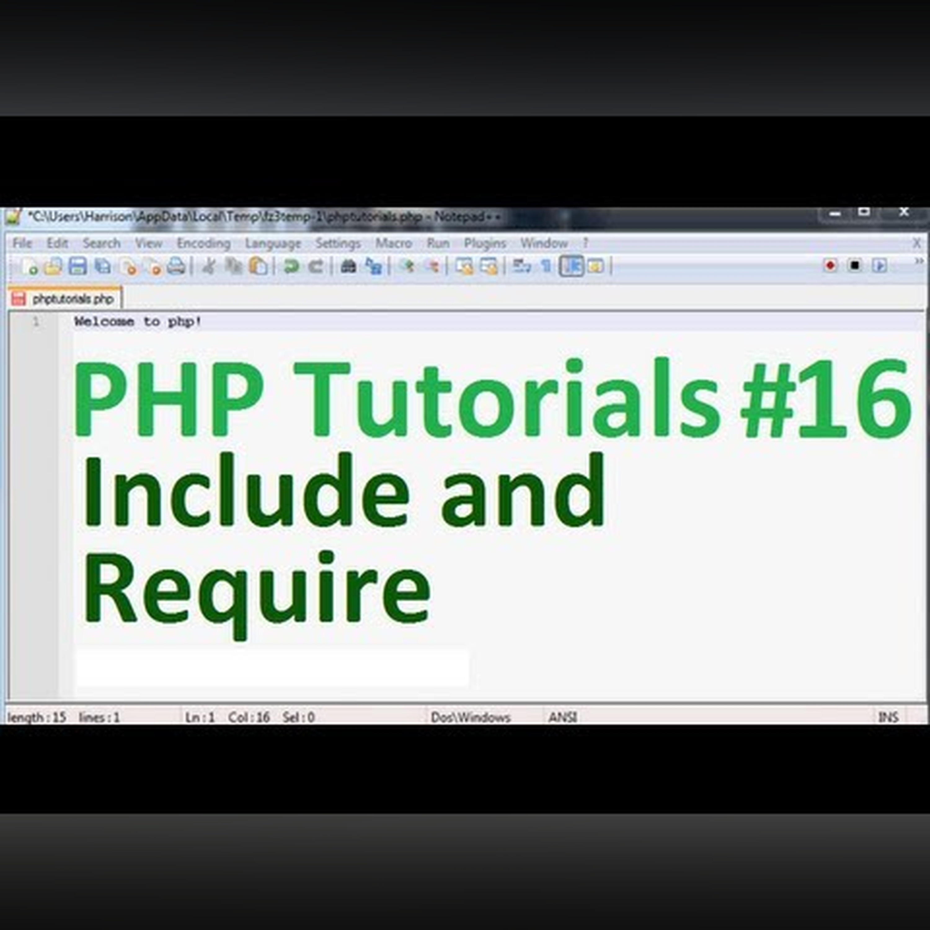Basic PHP Tutorial 16: Include and Require episode artwork