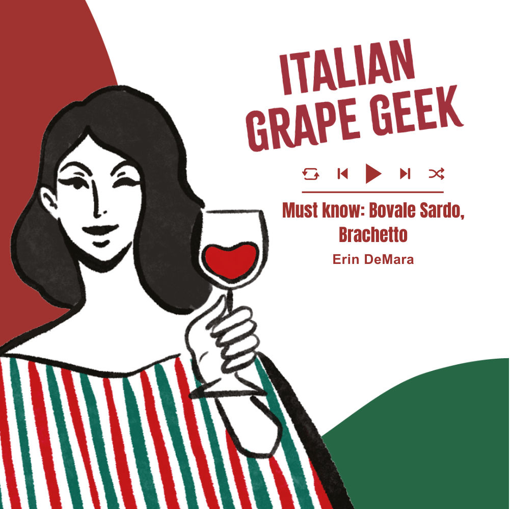 Ep. 1871 Bovale Sardo, Brachetto by Erin DeMara | Italian Grape Geek
