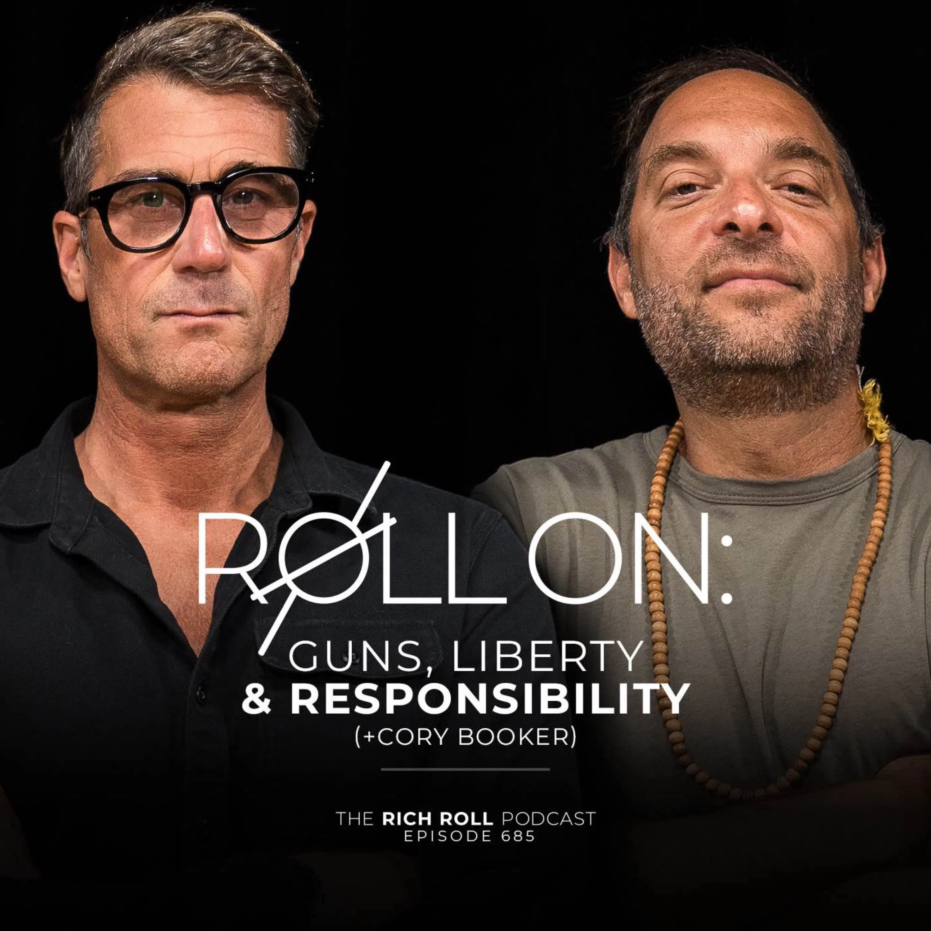 Cover art for the episode "Roll On: Guns, Liberty & Responsibility (+ Sen. Cory Booker)" from The Rich Roll Podcast