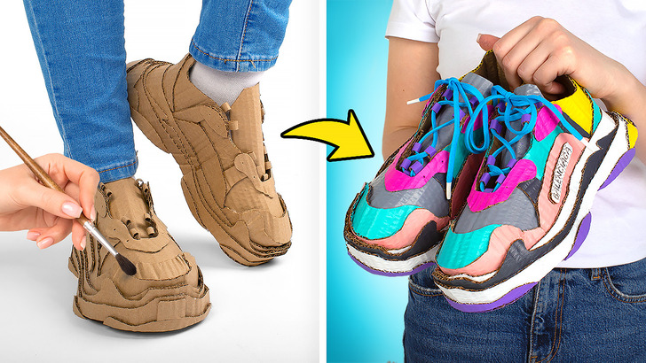 DIY Cardboard Sneakers That Look Like Real Kicks!