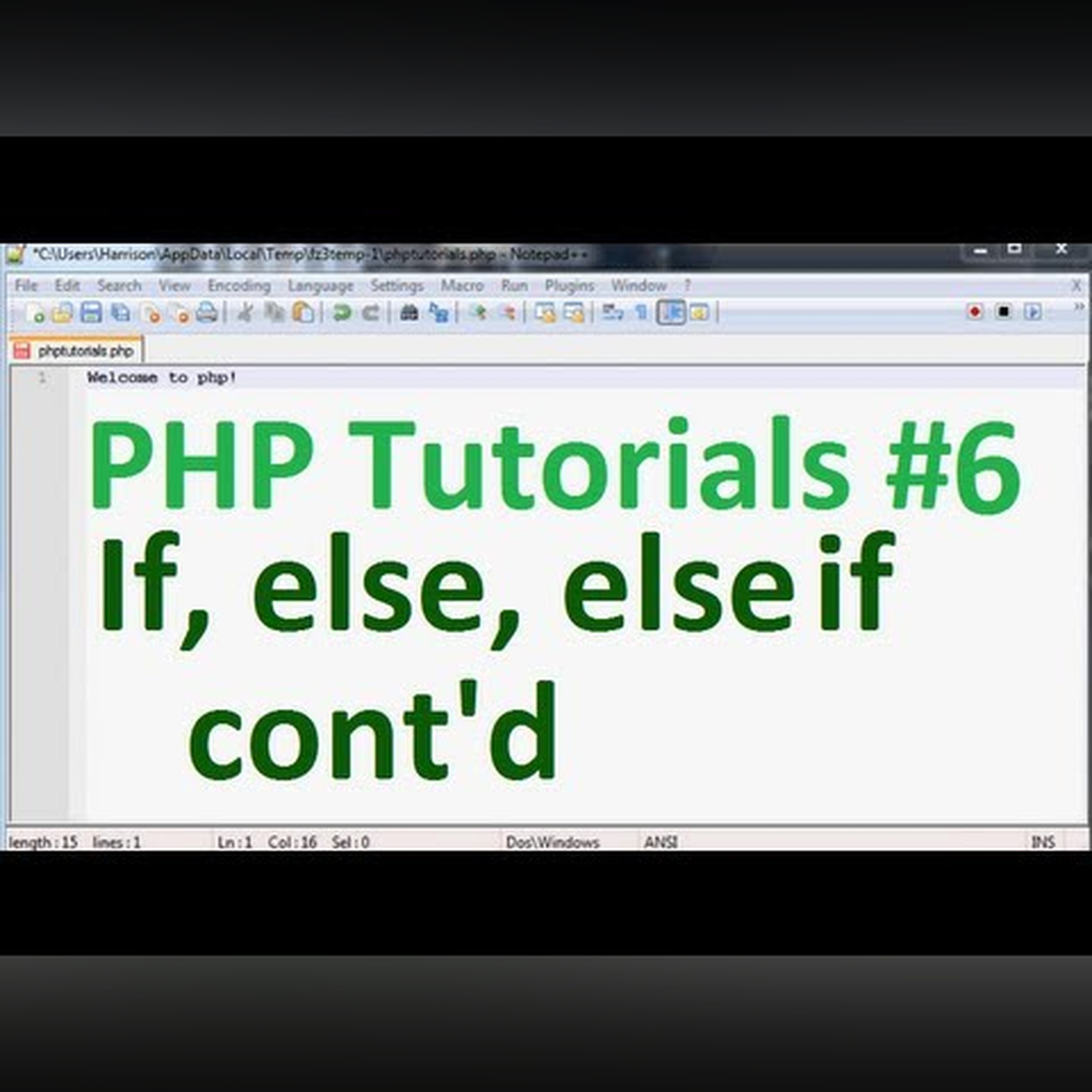 Basic PHP Tutorial 6: If else and else if conditionals cont'd episode artwork