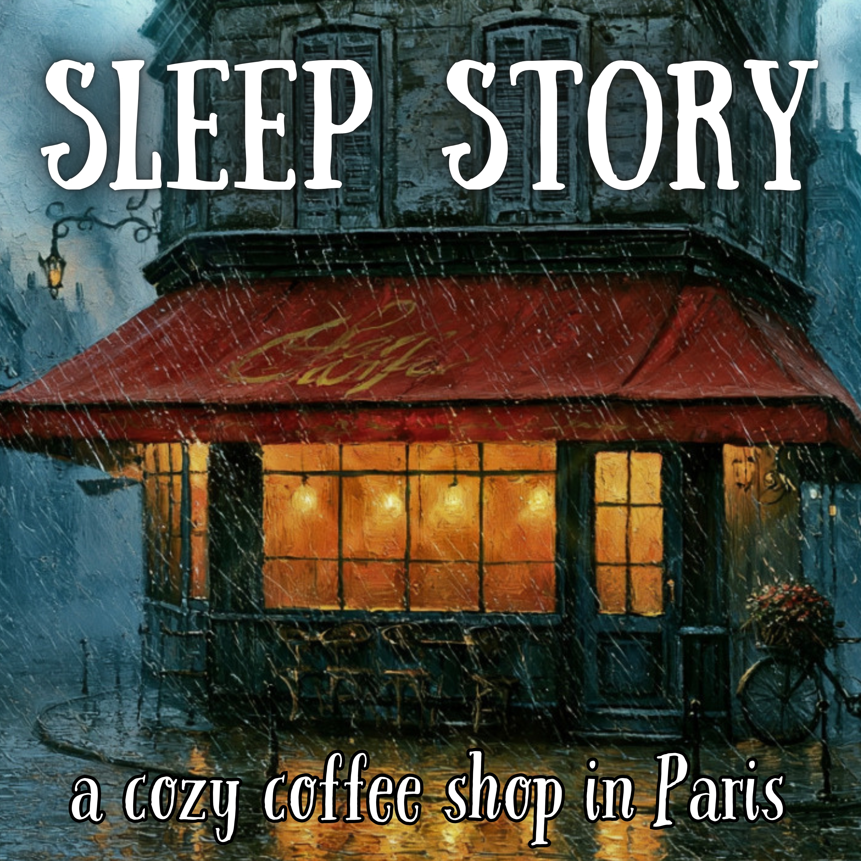 Rainy Day at a Coffee Shop in Paris | Sleep Story with Rain Sounds