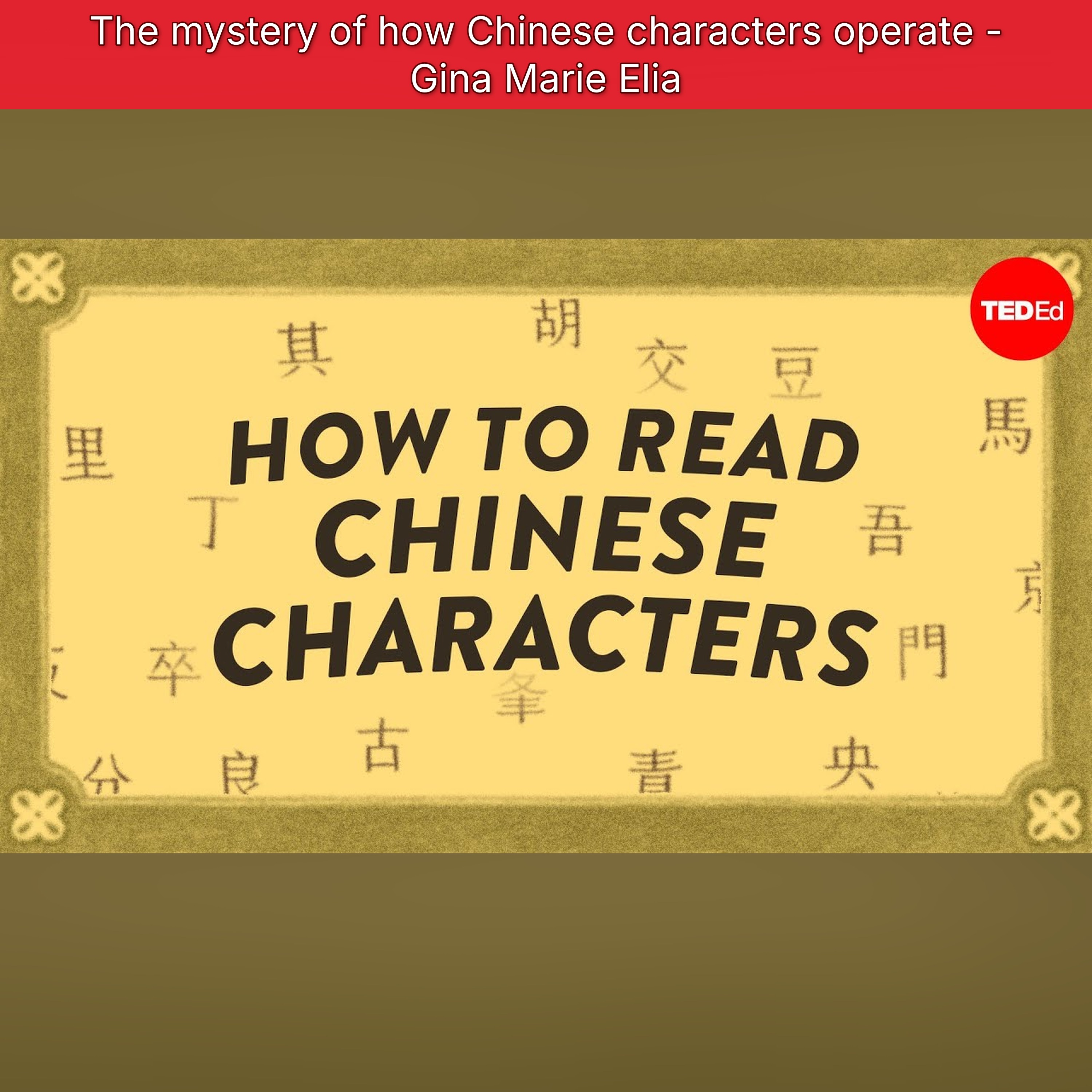 The mystery of how Chinese characters operate - Gina Marie Elia episode artwork