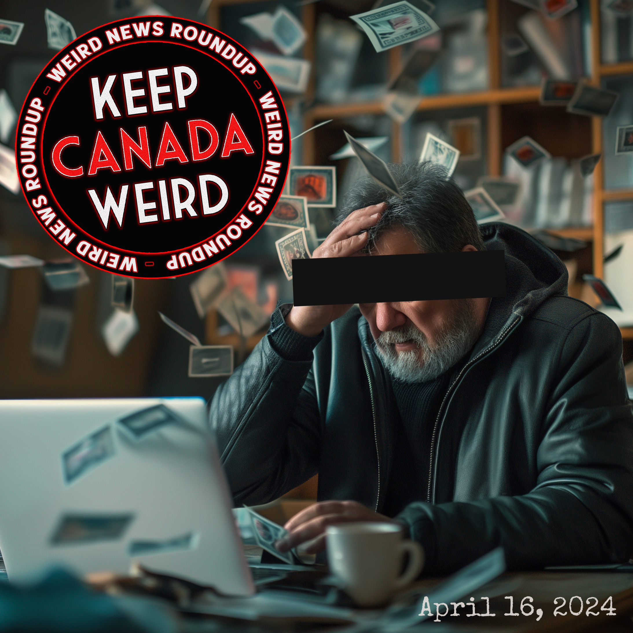 110 - April 16, 2024 - the holy grail of buyers remorse, Pranksters vs. Edmonton's sweetest fella, Tim Hortons, Guelph's burglar's bowels episode artwork