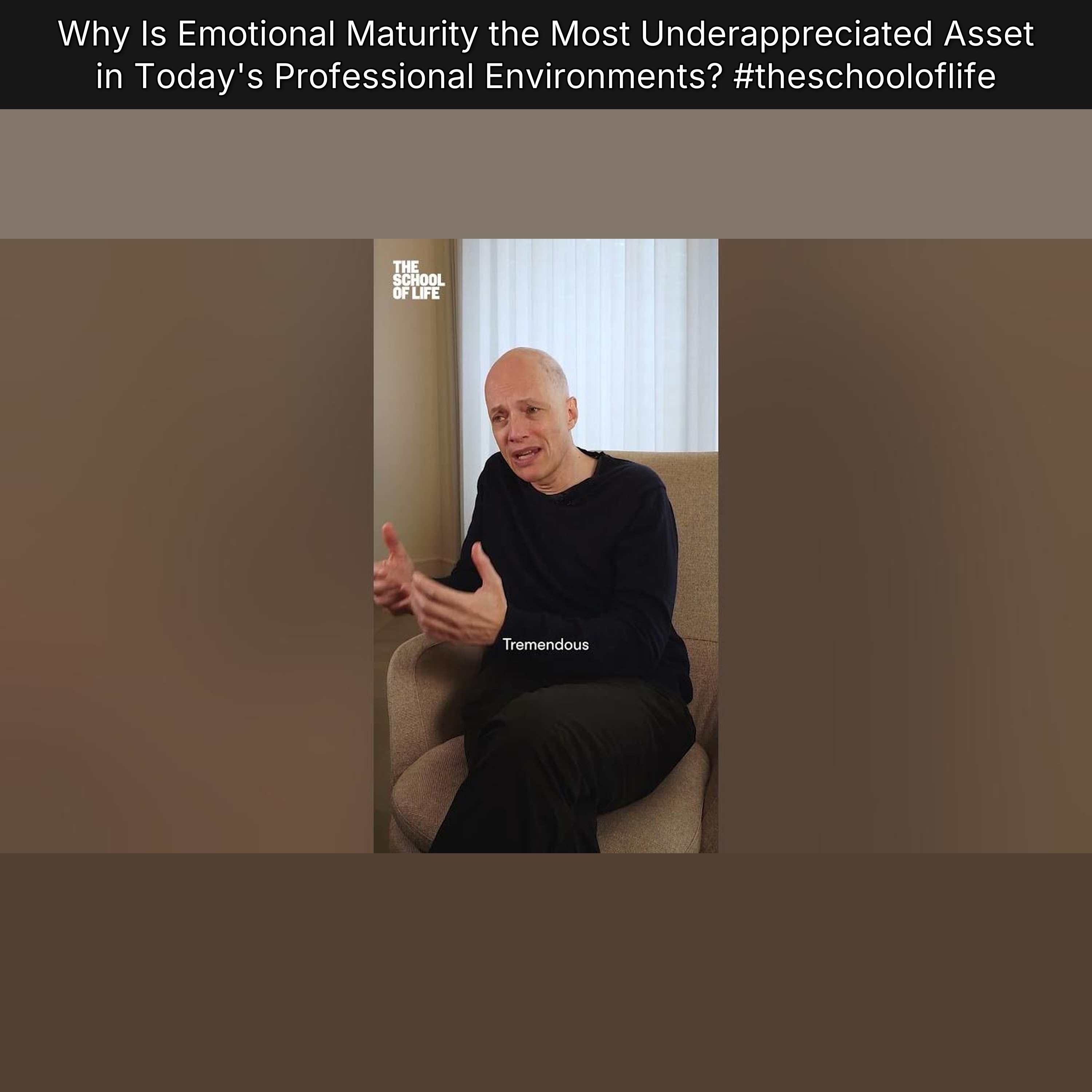 Why Is Emotional Maturity the Most Underappreciated Asset in Today's Professional Environments? #theschooloflife