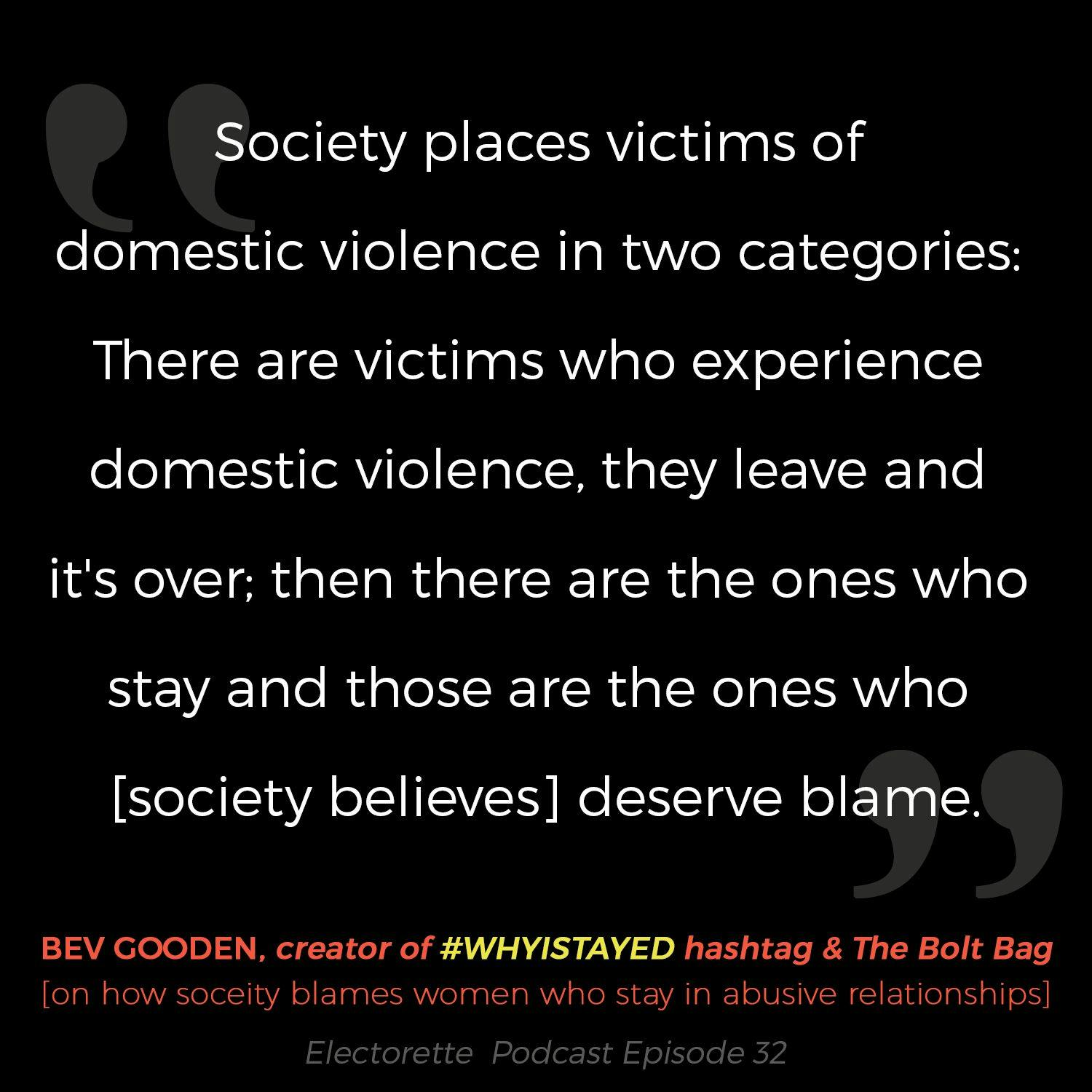 Bev Gooden, #WhyIStayed, Domestic Abuse Activist