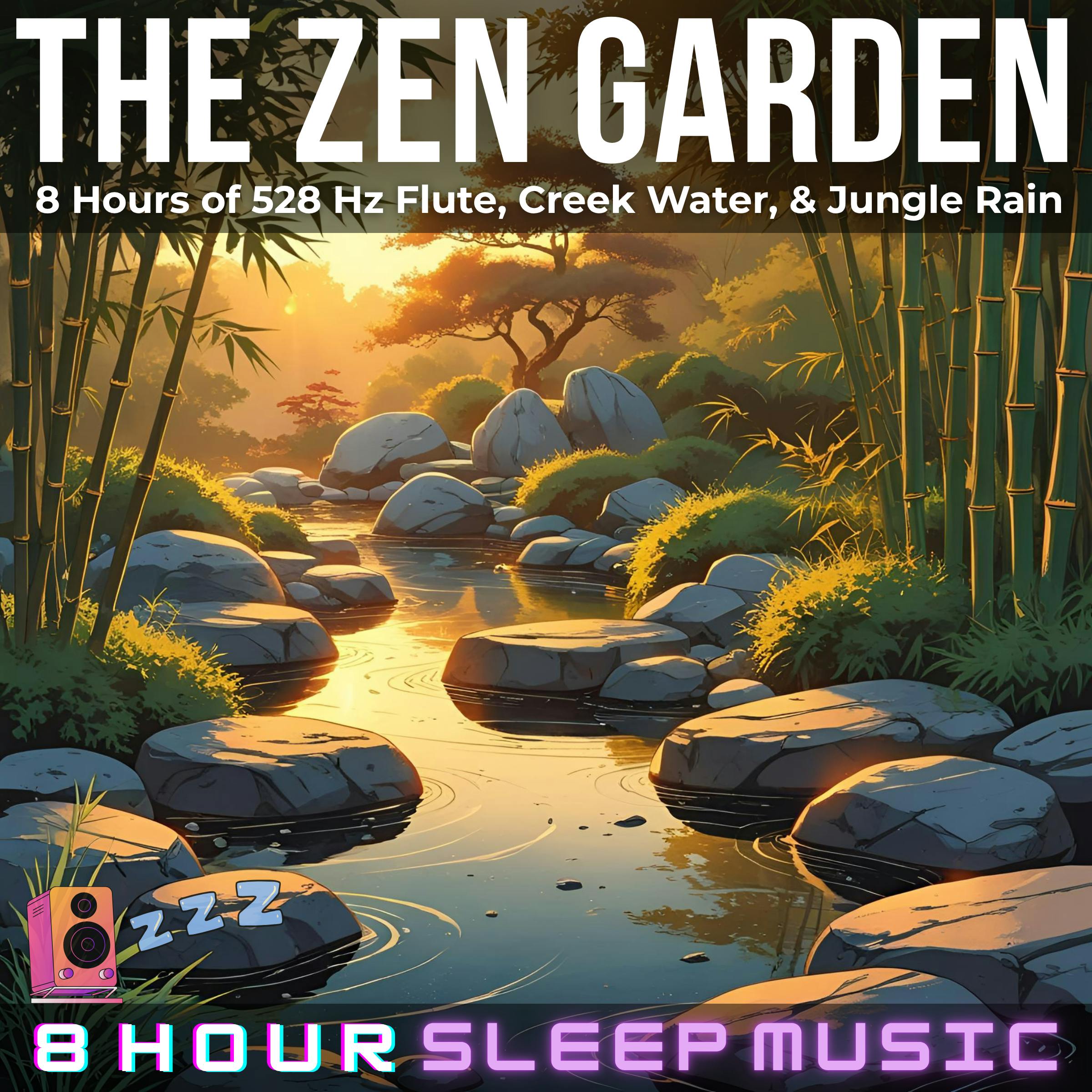 đ The Zen Garden | 8 Hours of 528 Hz Spiritual Flute Music, Gentle Creek Water, & Jungle Rainstorm for Mental Clarity & Calm đ¤