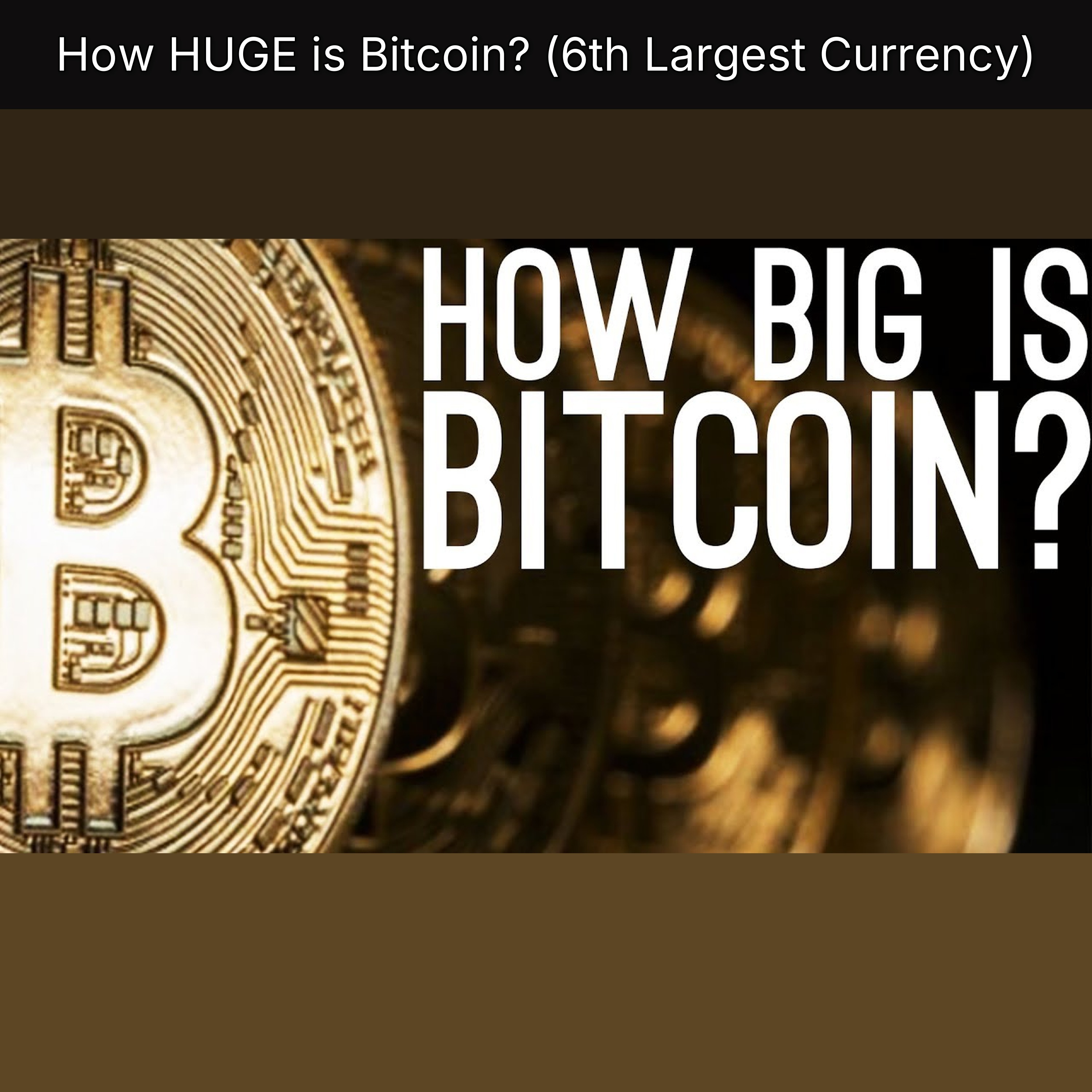 How HUGE is Bitcoin? (6th Largest Currency)