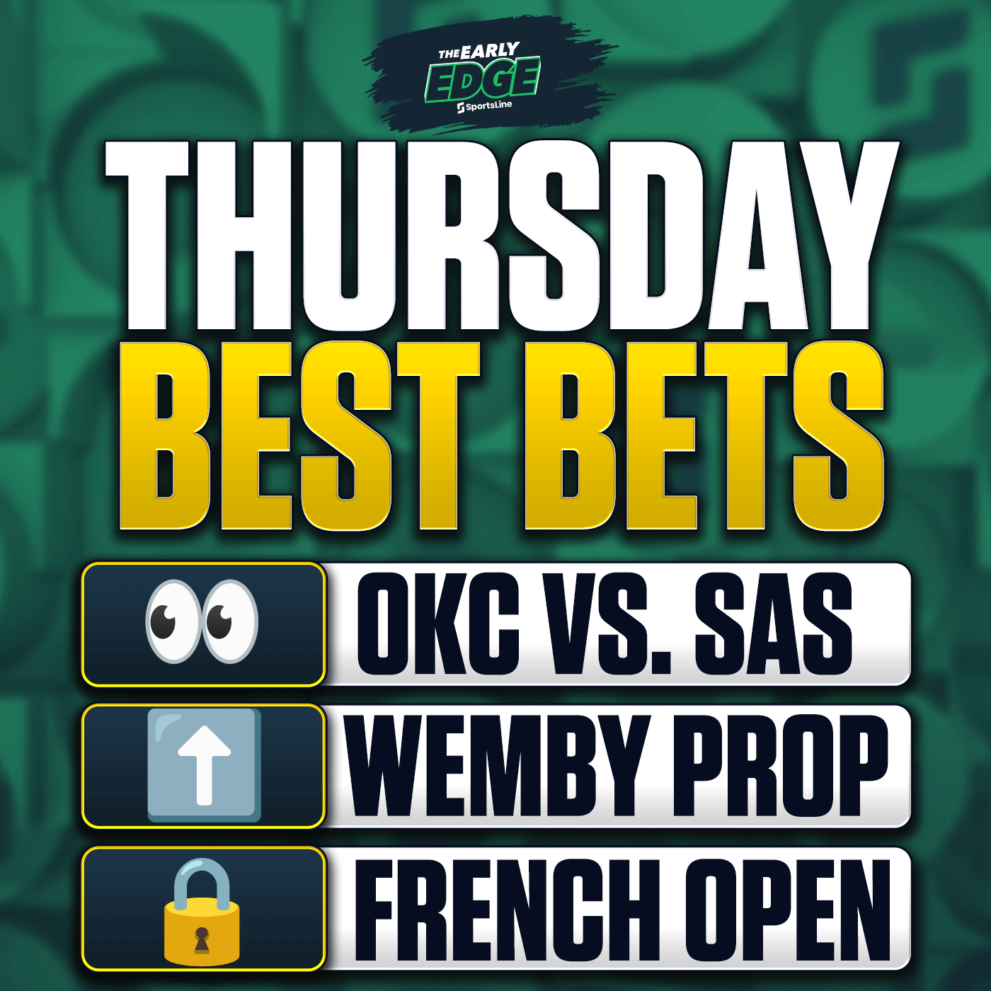 Thursday's BEST BETS: Thunder-Spurs Game 6 Picks + MLB Props + UFC