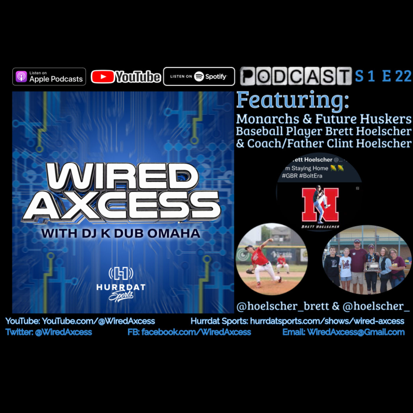 S 1 E 22 - Current Monarchs & Future Huskers Baseball Player Brett Hoelscher - Growth From Hard Work And Passion episode artwork