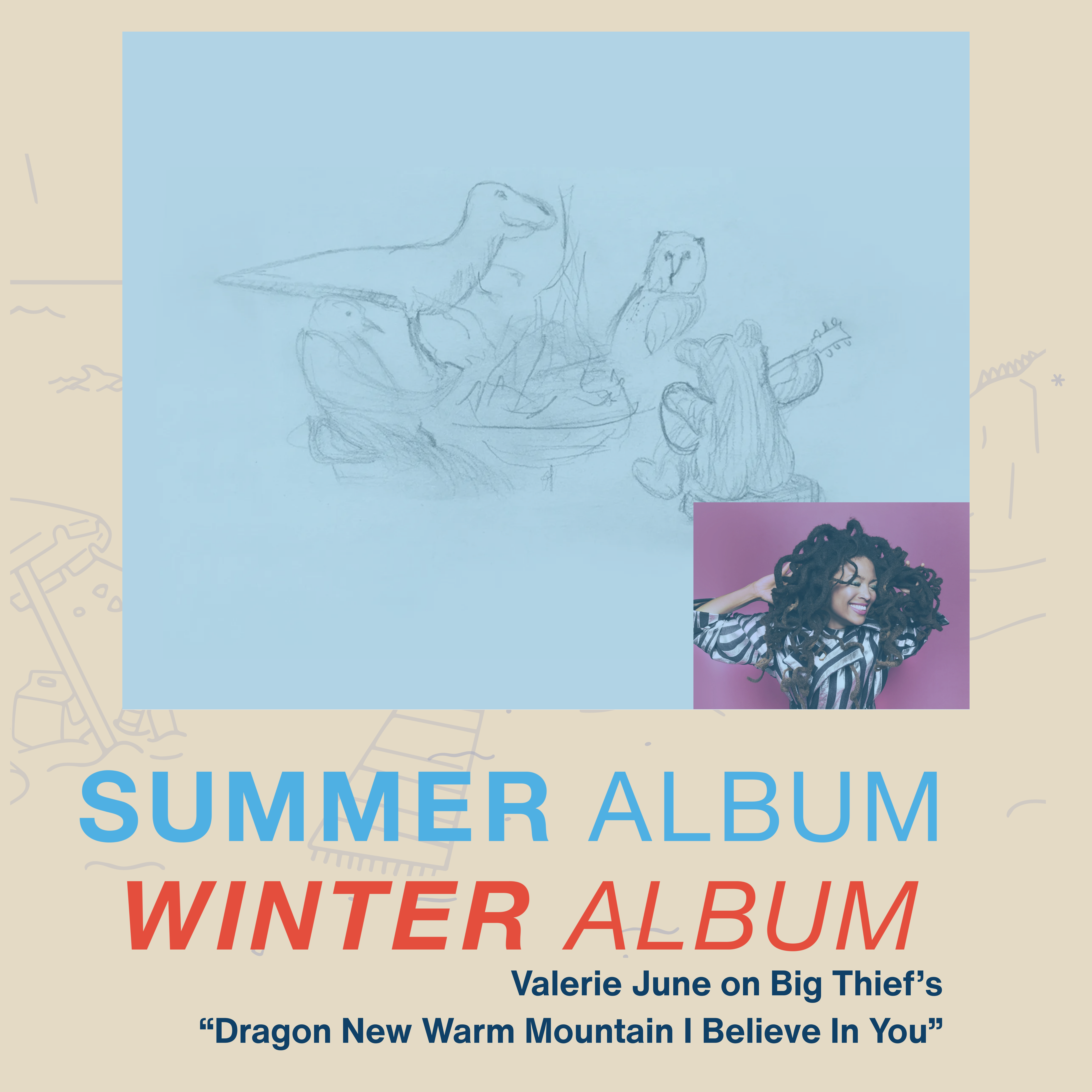 Big Thief's "Dragon New Warm Mountain I Believe In You" with Valerie June artwork